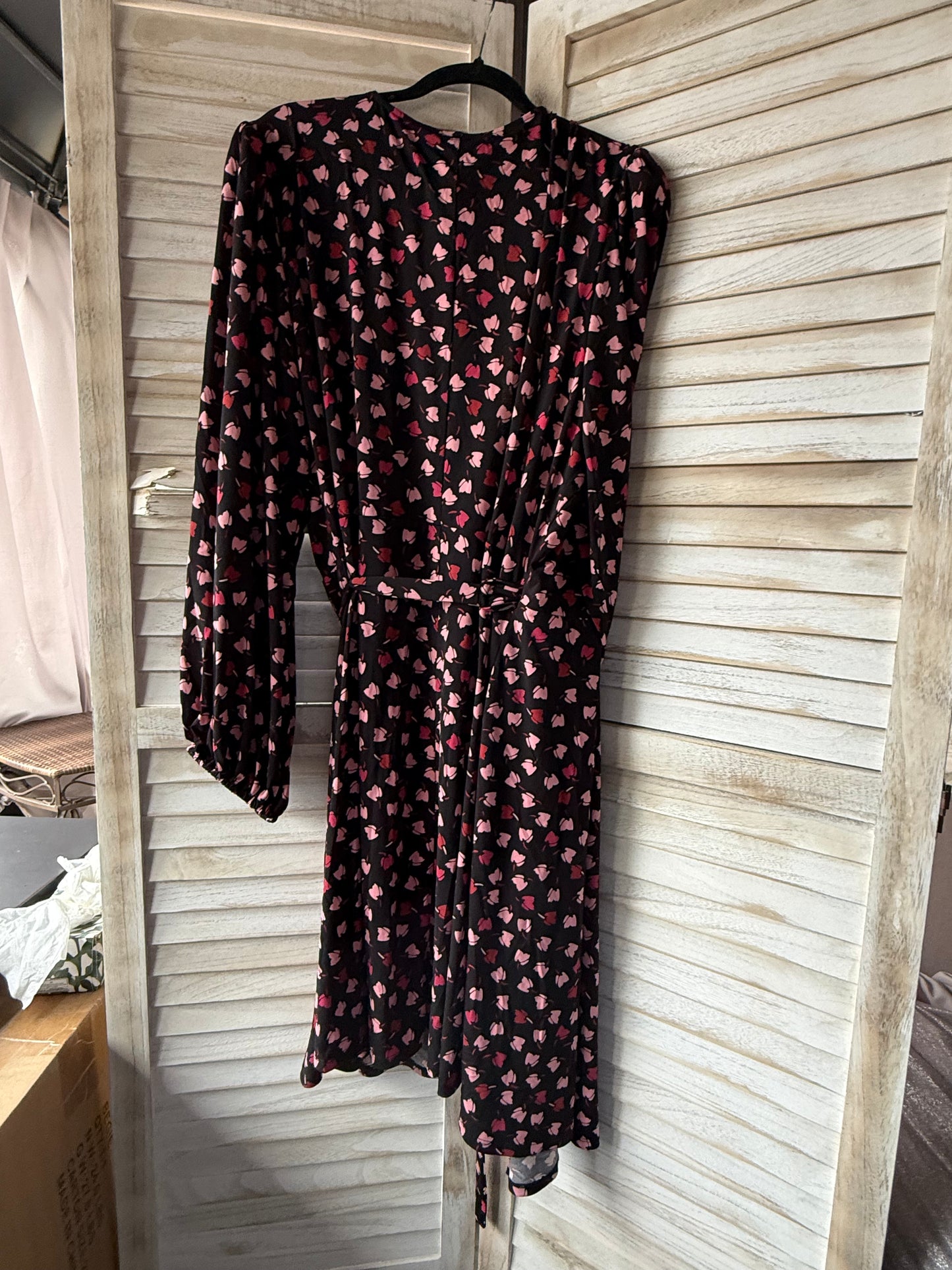 ELOQUII Black Print Wrap Dress