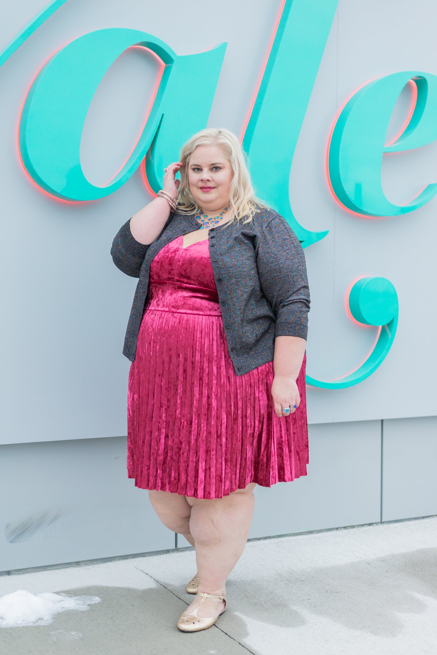 ModCloth Velvet Pleated Dress
