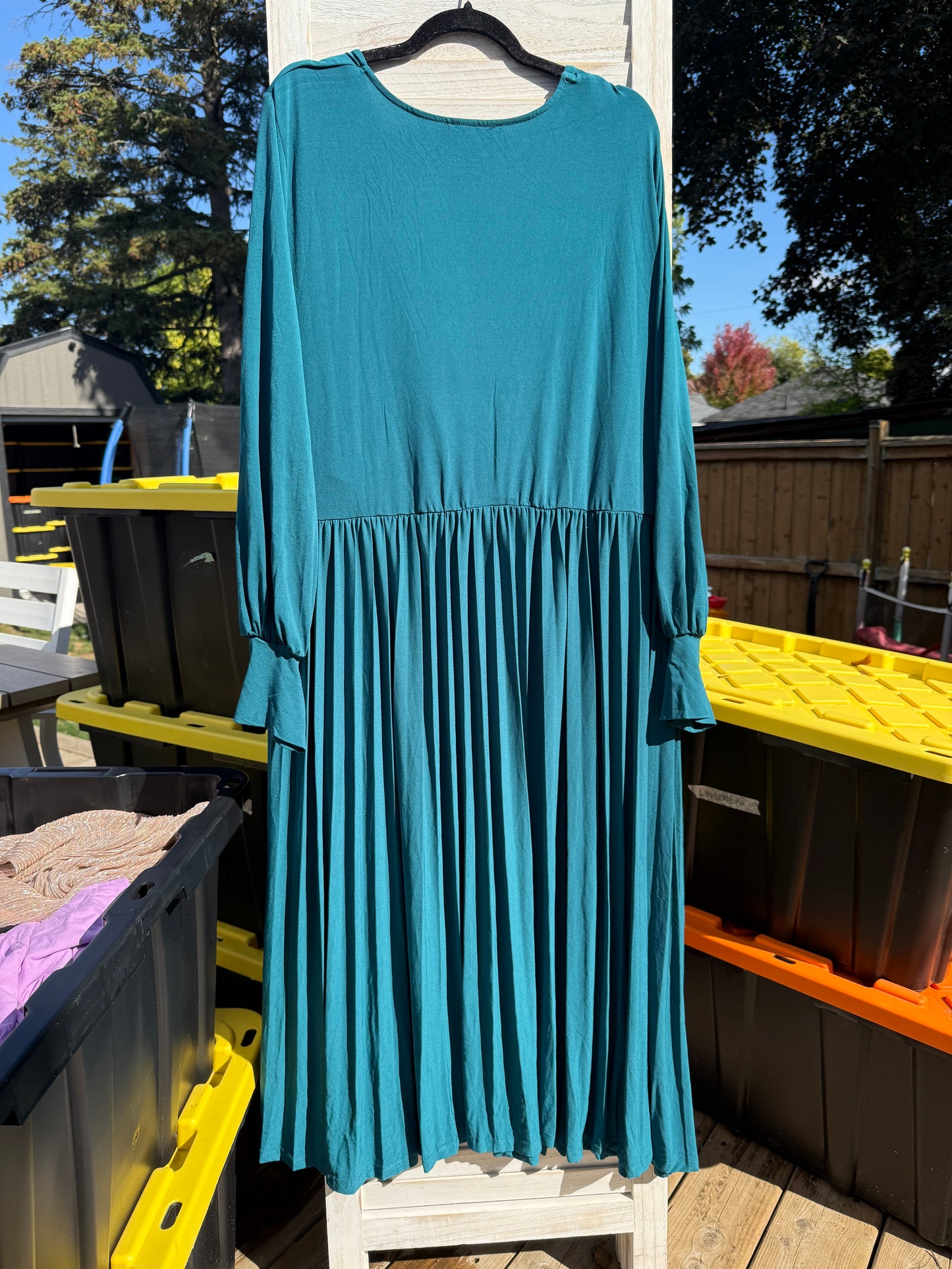 ELOQUII Teal Knot Front Dress