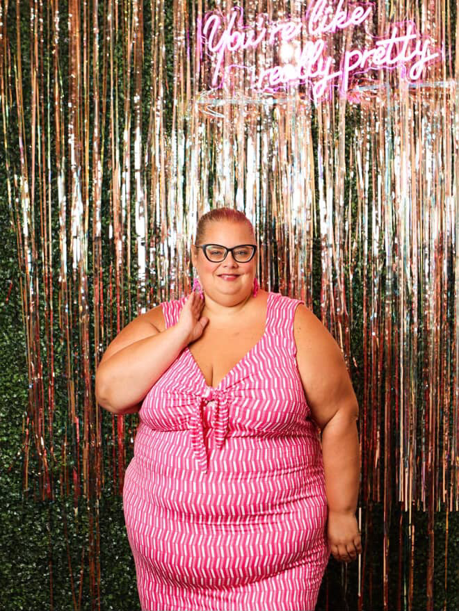 ELOQUII Pink Print Maxi Dress