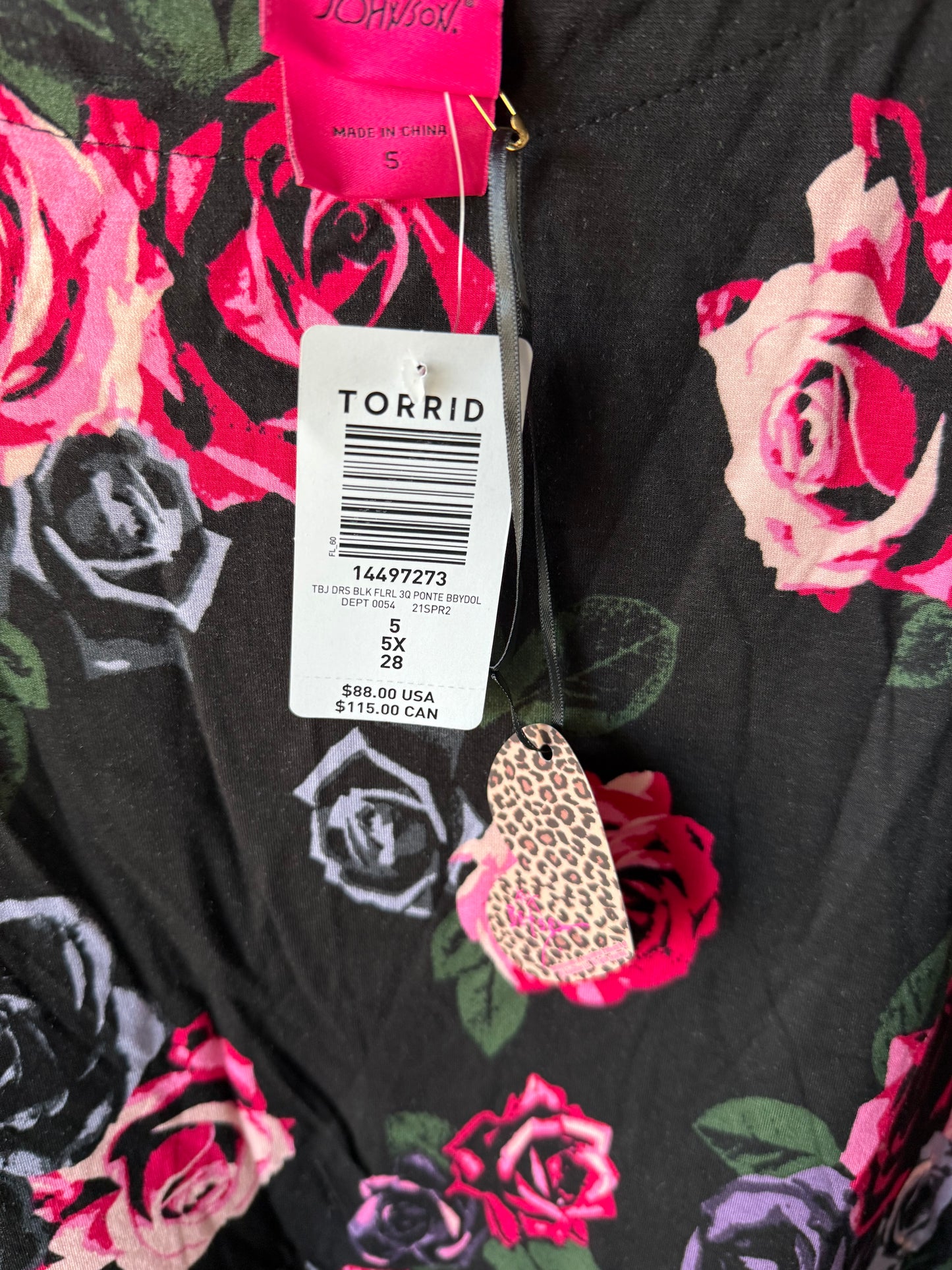 Torrid x Betsey Johnson Black Floral Dress
