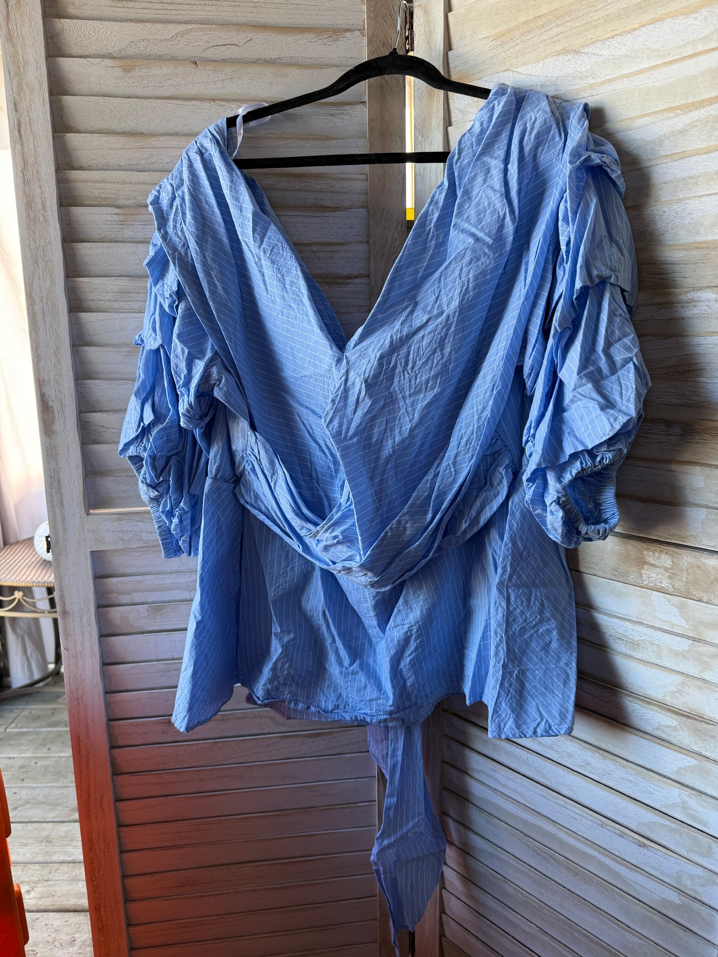 ELOQUII Blue Stripe Blouse