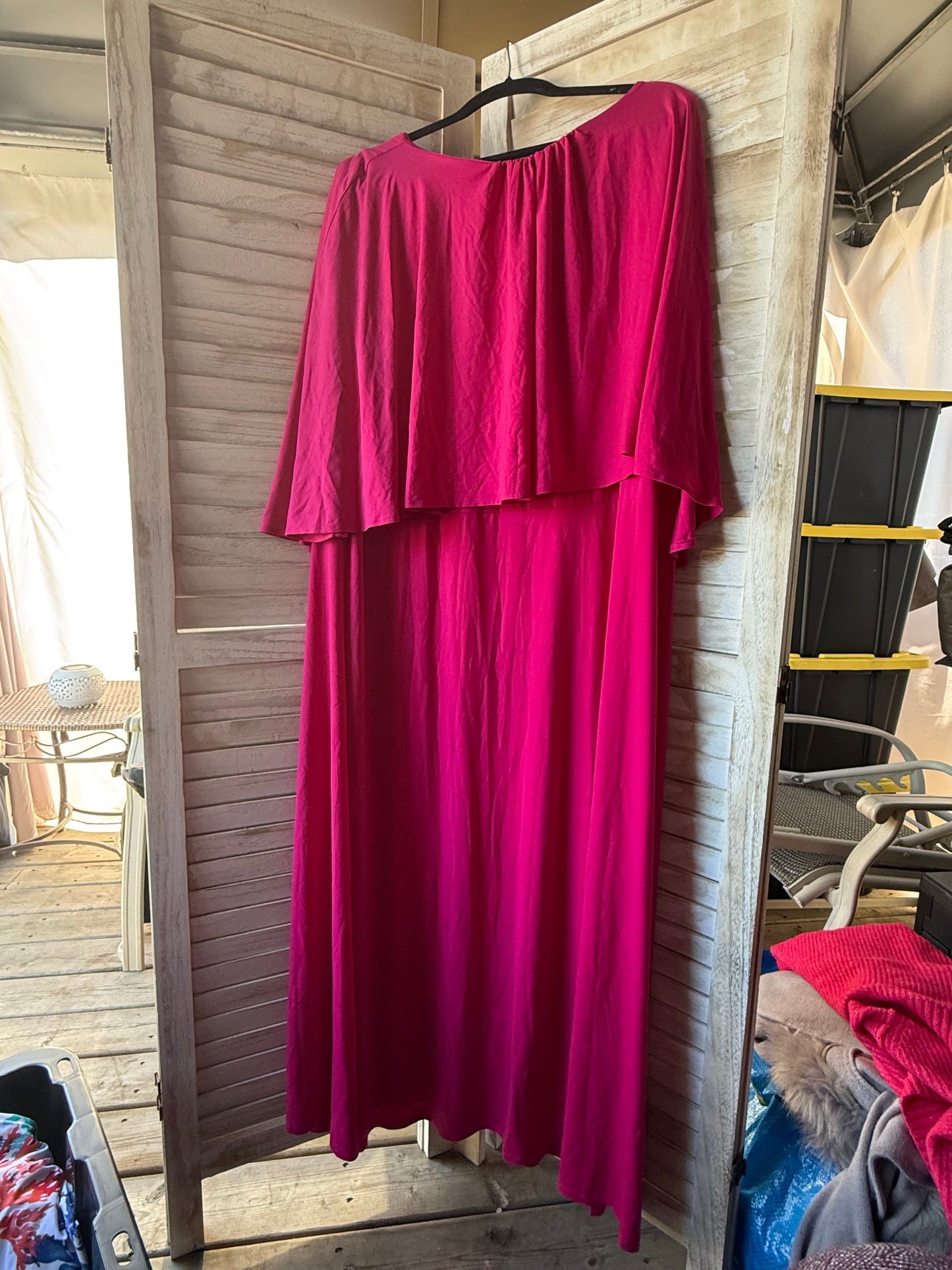 ELOQUII Fuschia Cape Dress
