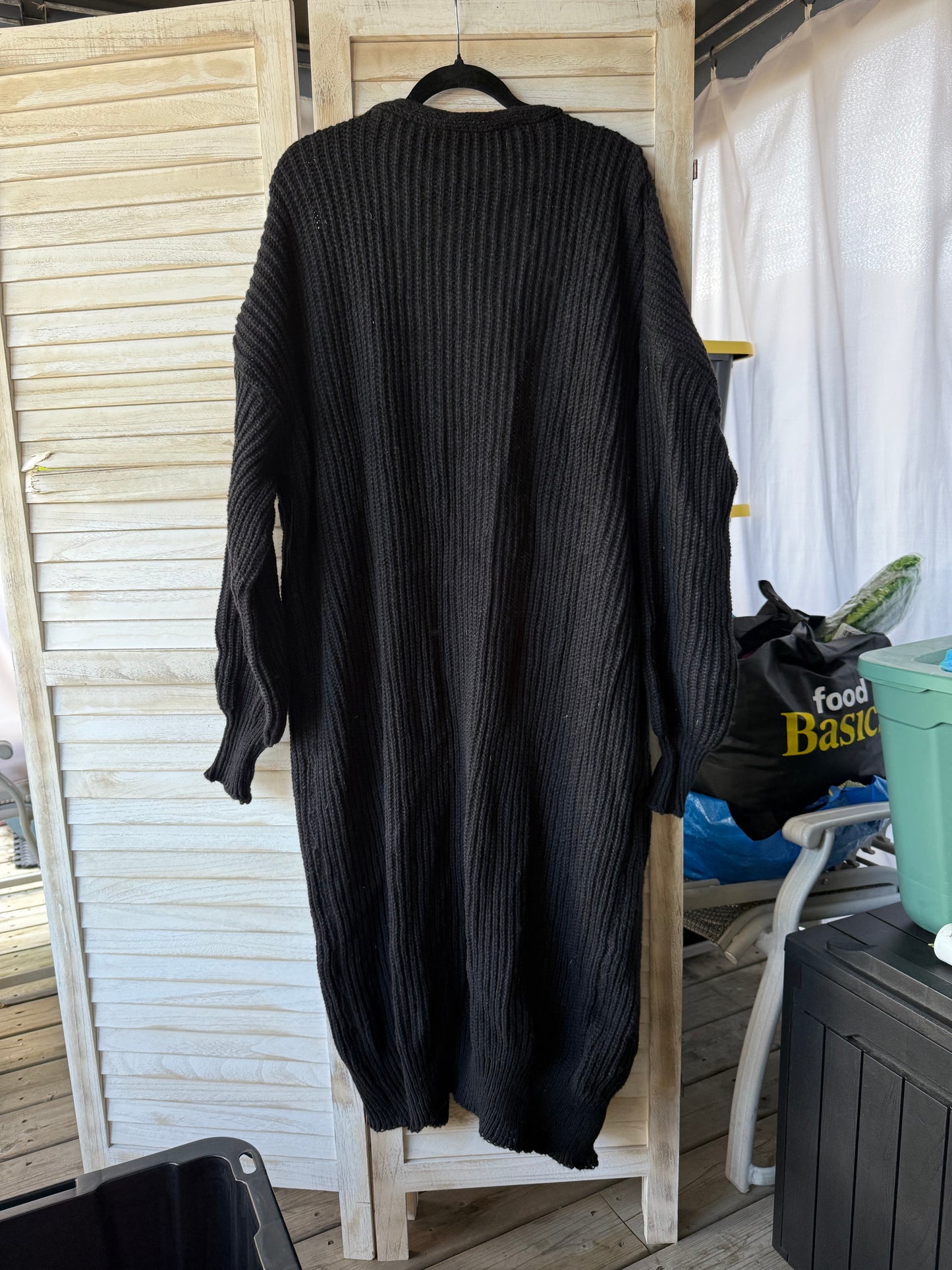 Temu Black Duster Cardigan