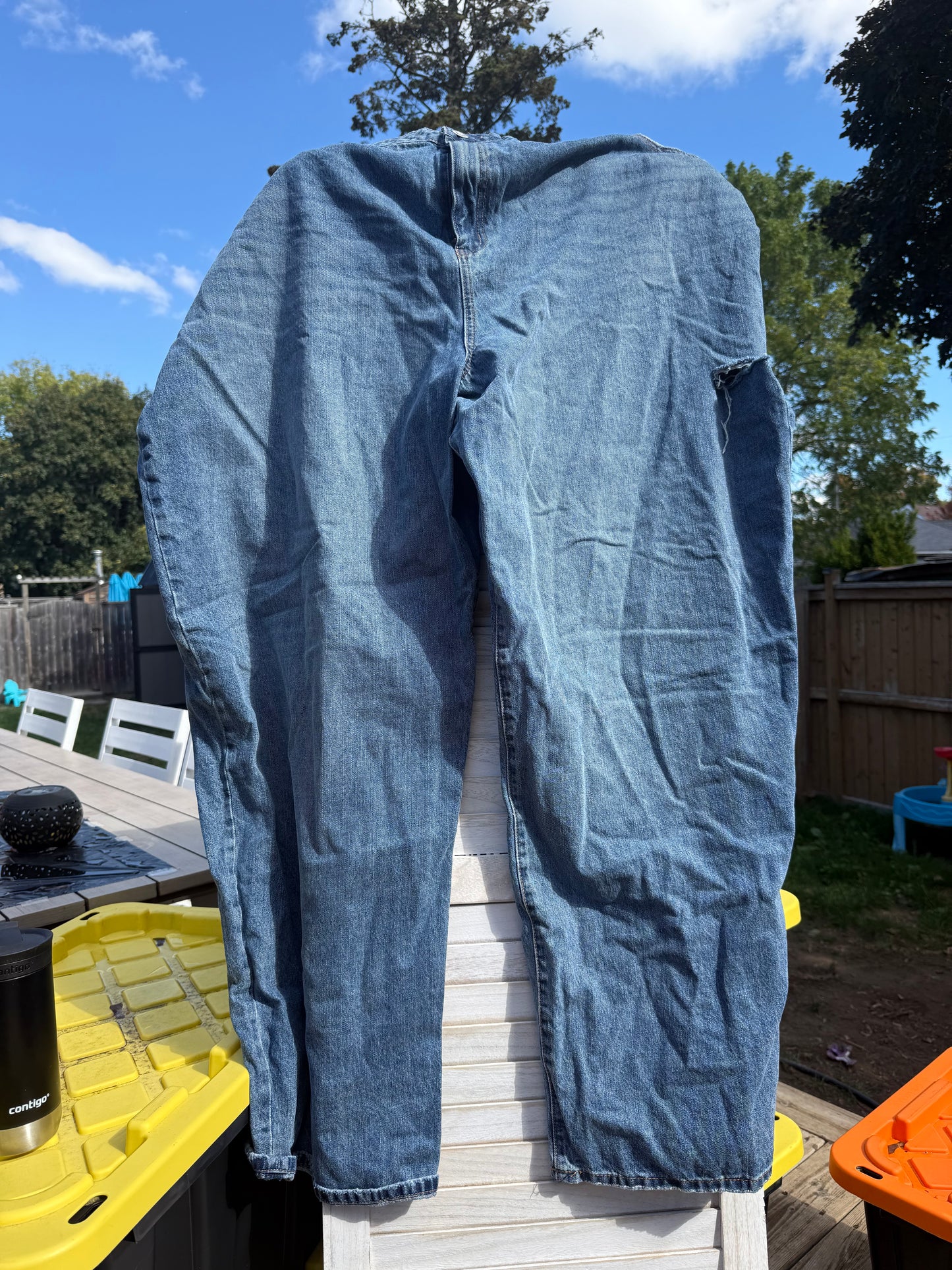 ELOQUII Distressed Wide Leg Jeans