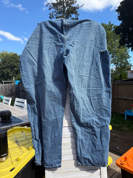 ELOQUII Distressed Wide Leg Jeans