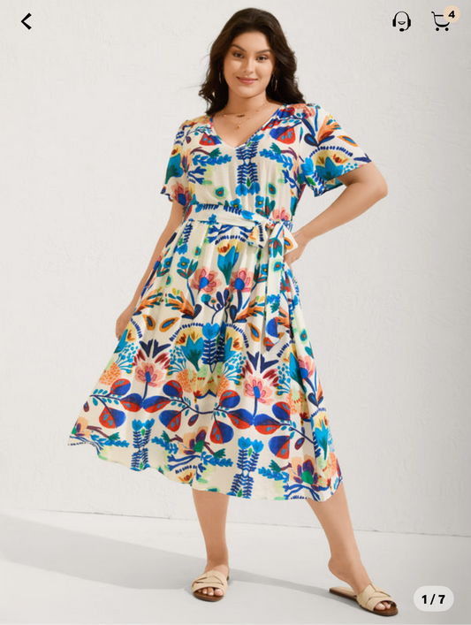 BloomChic Blooming Florals V-Neck Maxi Dress