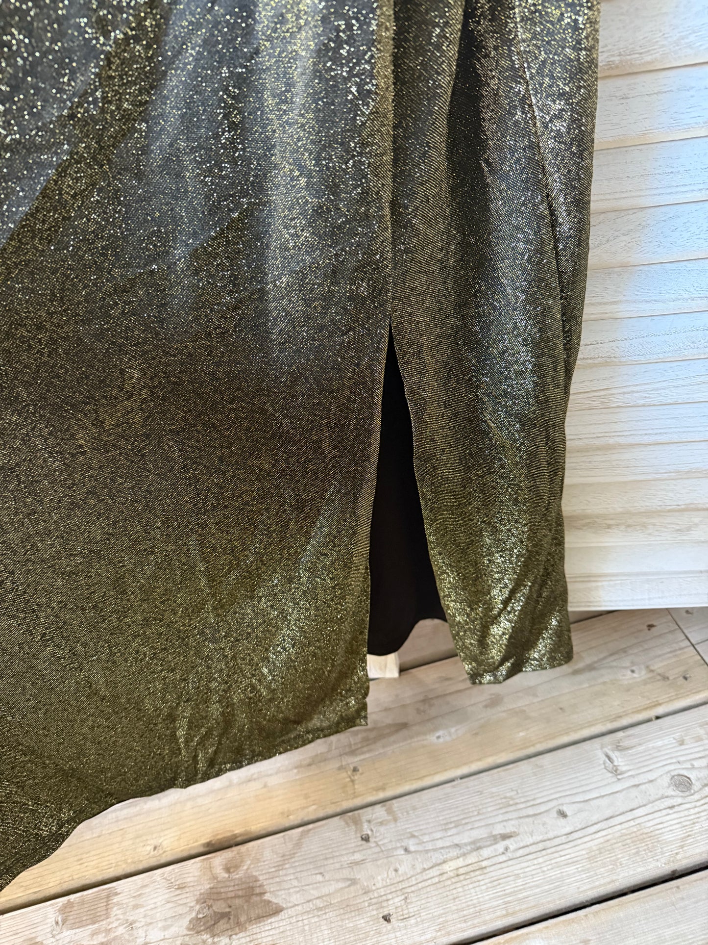 ELOQUII Gold Shimmer Dress