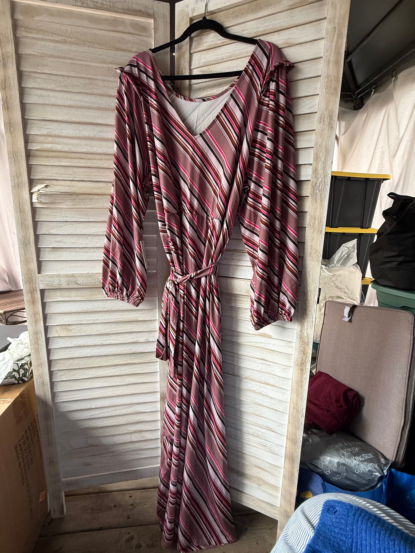 ELOQUII Striped Maxi Dress