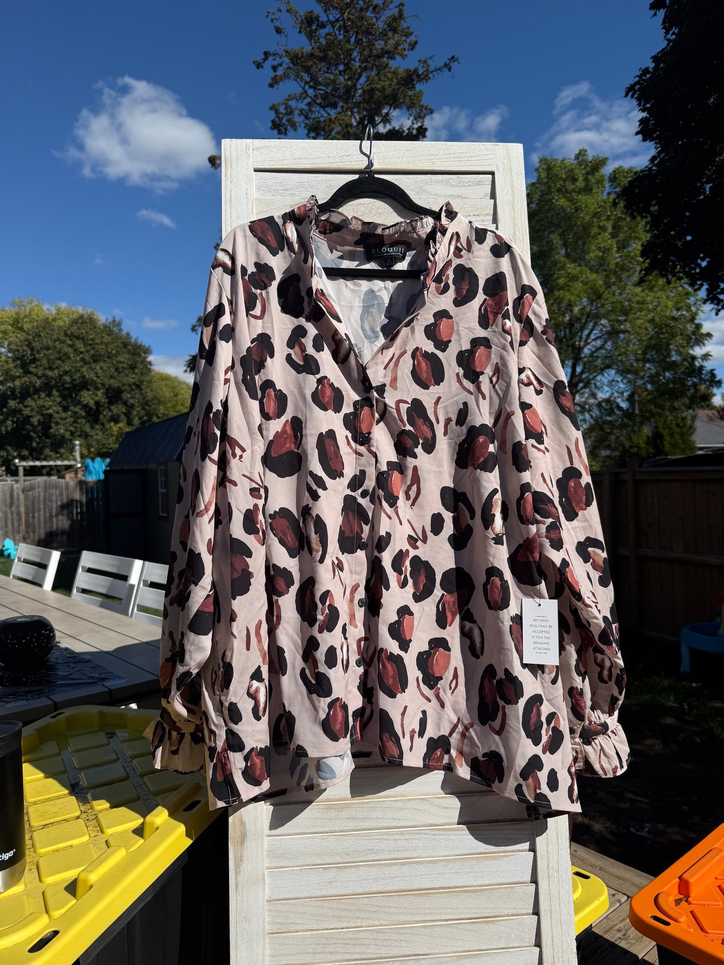 ELOQUII Animal Print Blouse