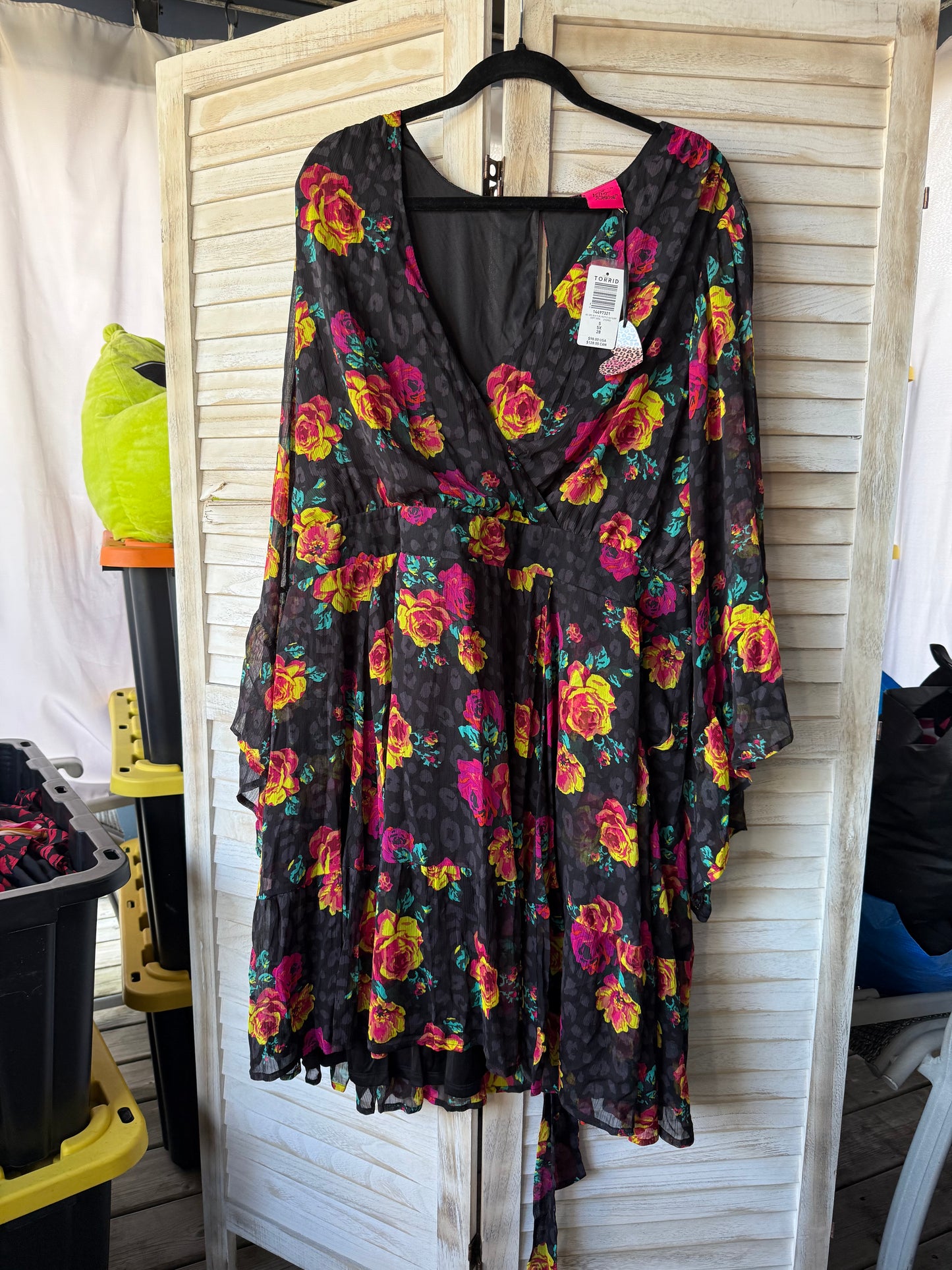 Torrid x Betsey Johnson Grey Floral Dress