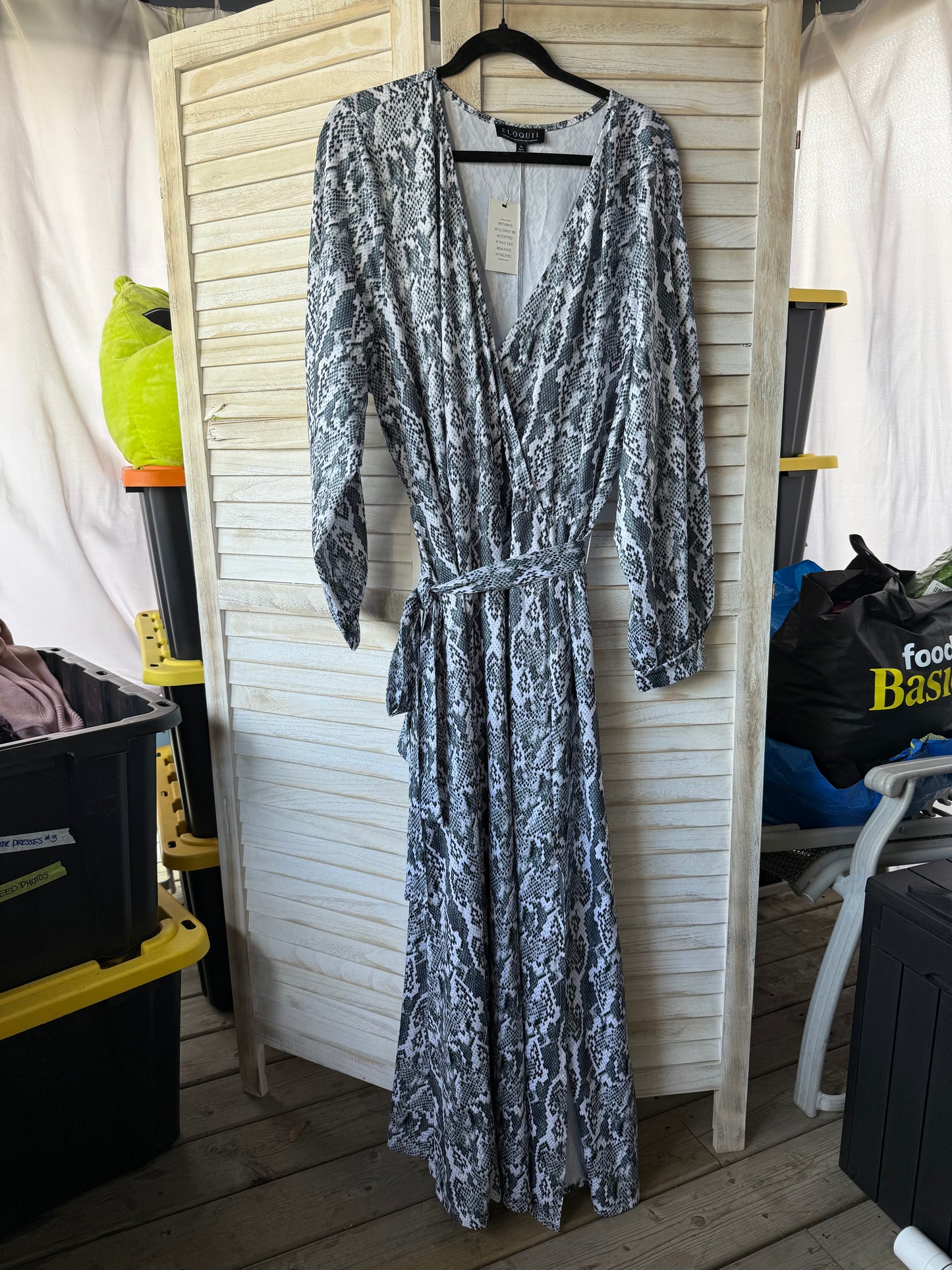 ELOQUII Snake Print Maxi Dress