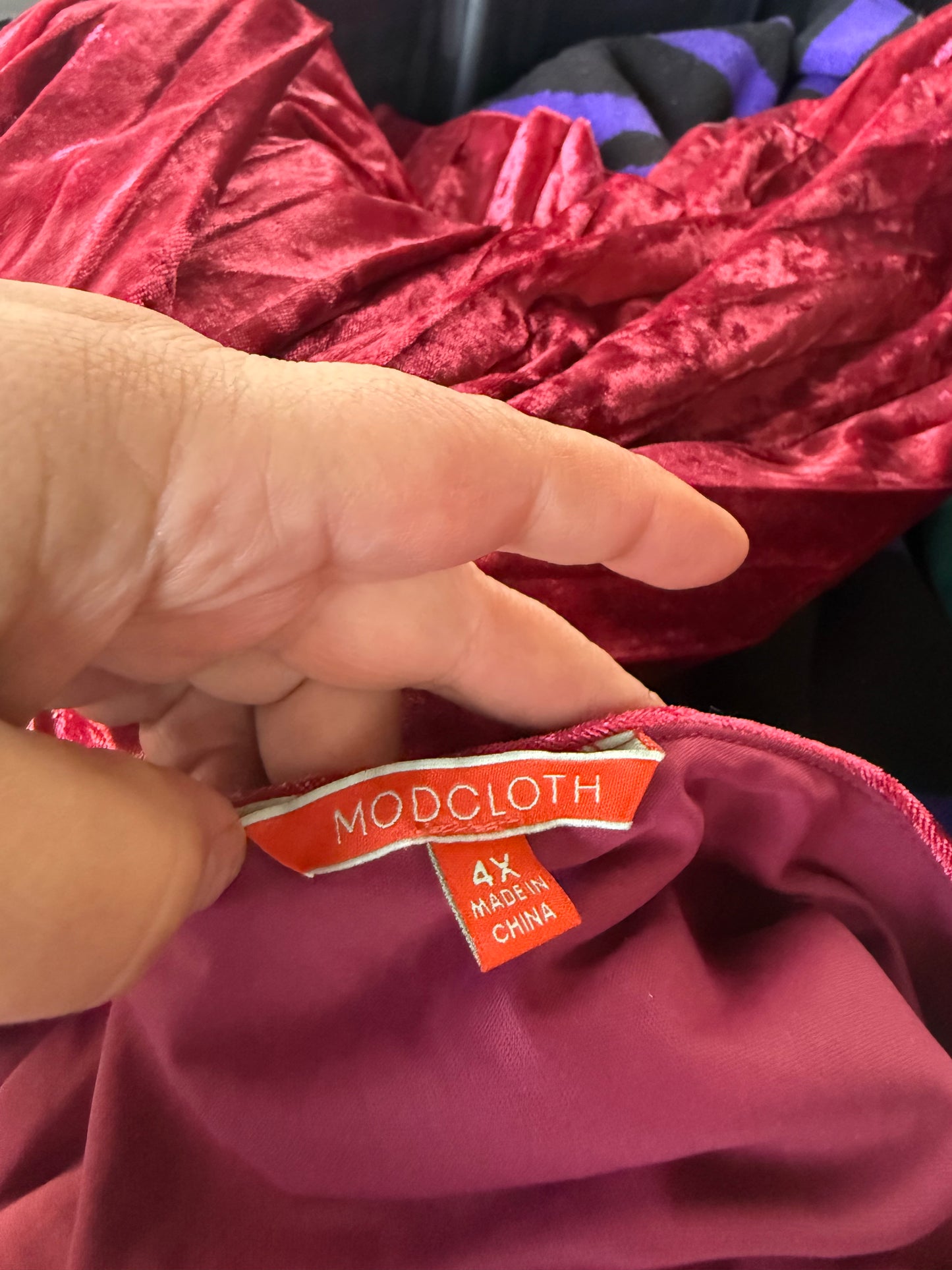 ModCloth Velvet Pleated Dress