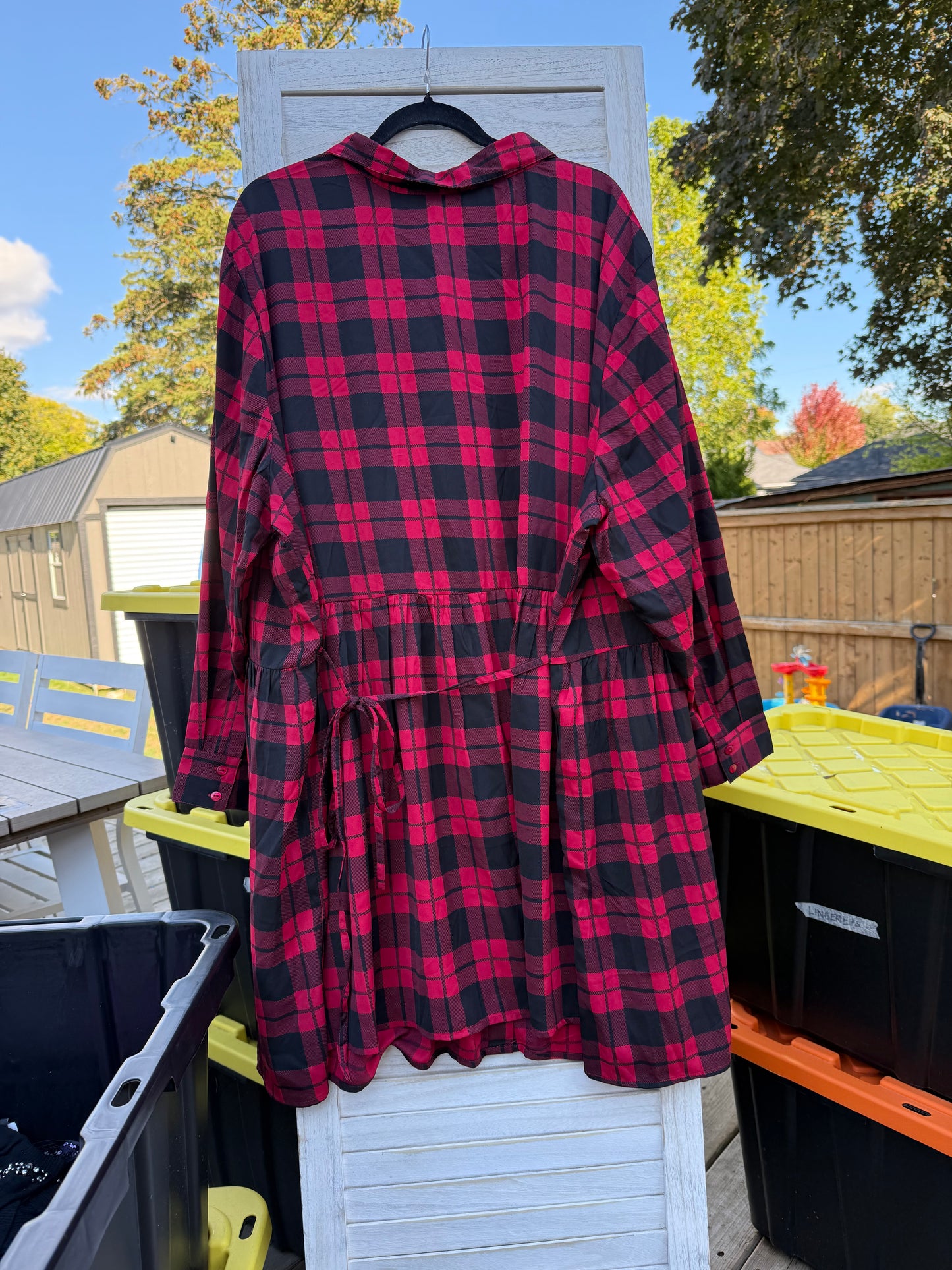 Woman Within Plaid Dress