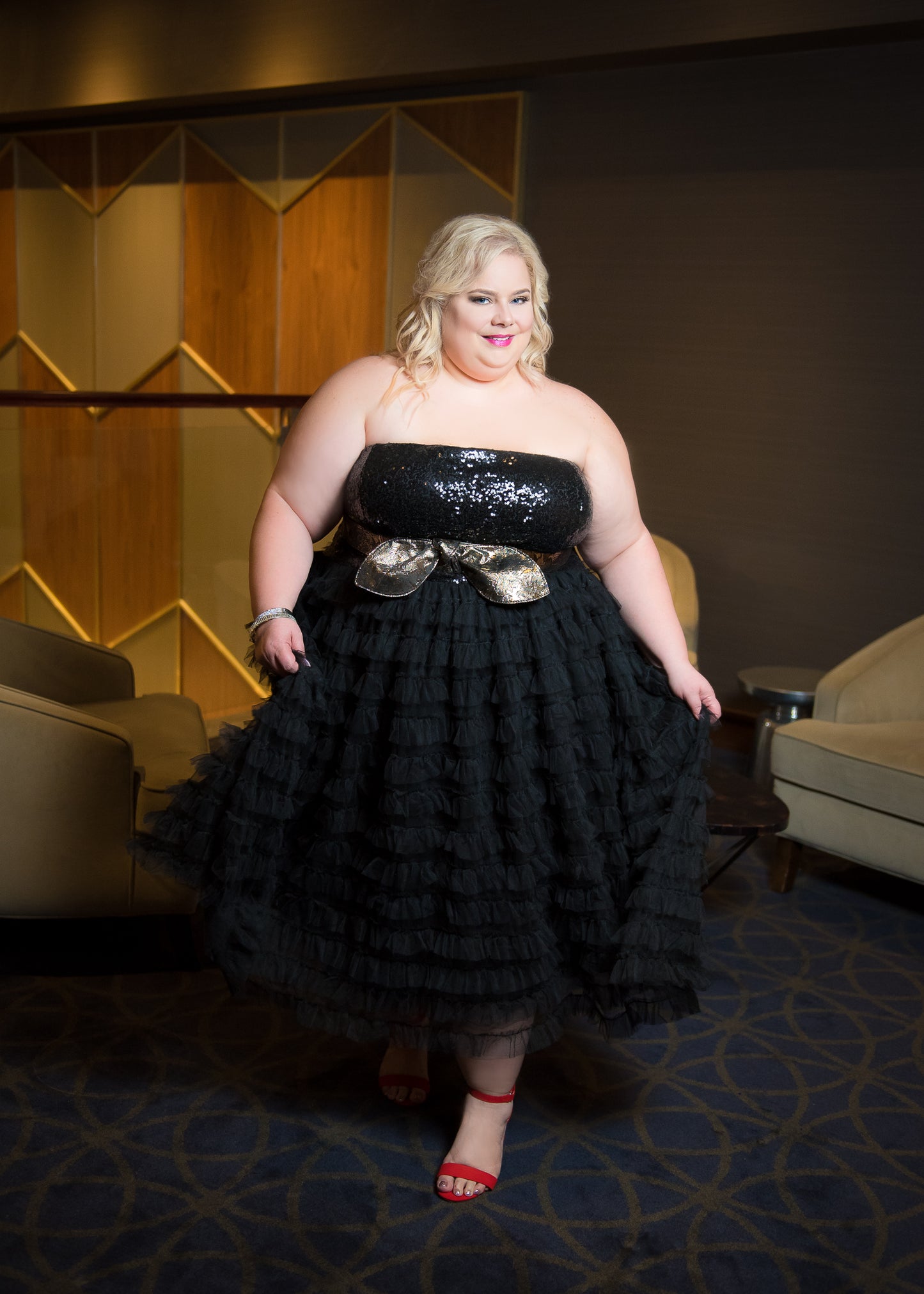 ELOQUII Strapless Tulle Dress