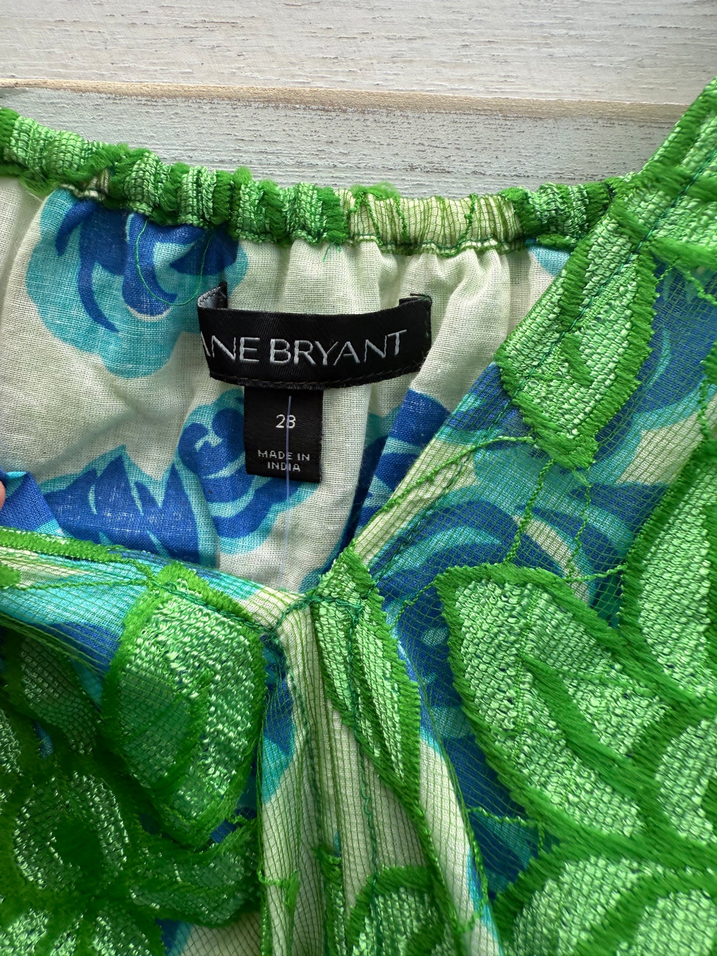 Lane Bryant Green Floral Top
