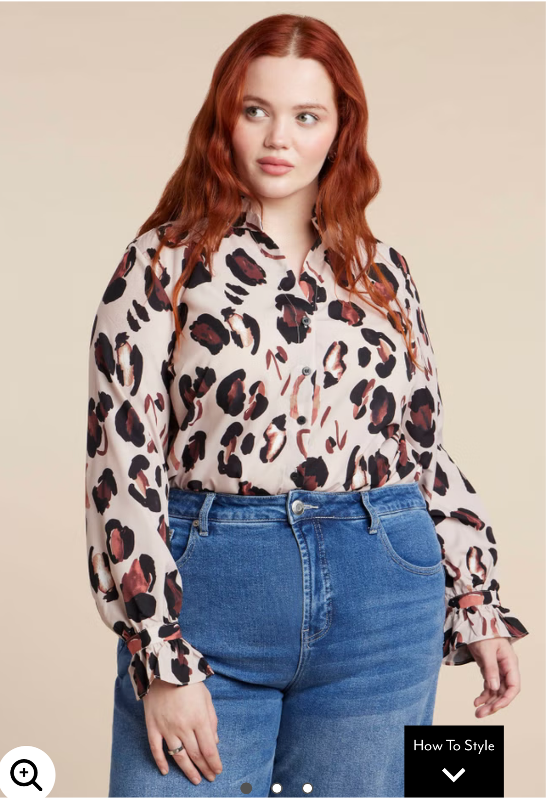 ELOQUII Animal Print Blouse