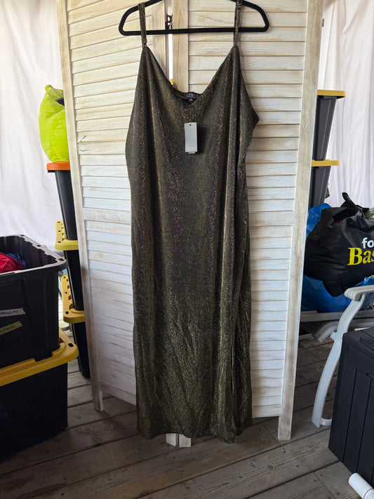 ELOQUII Gold Shimmer Dress