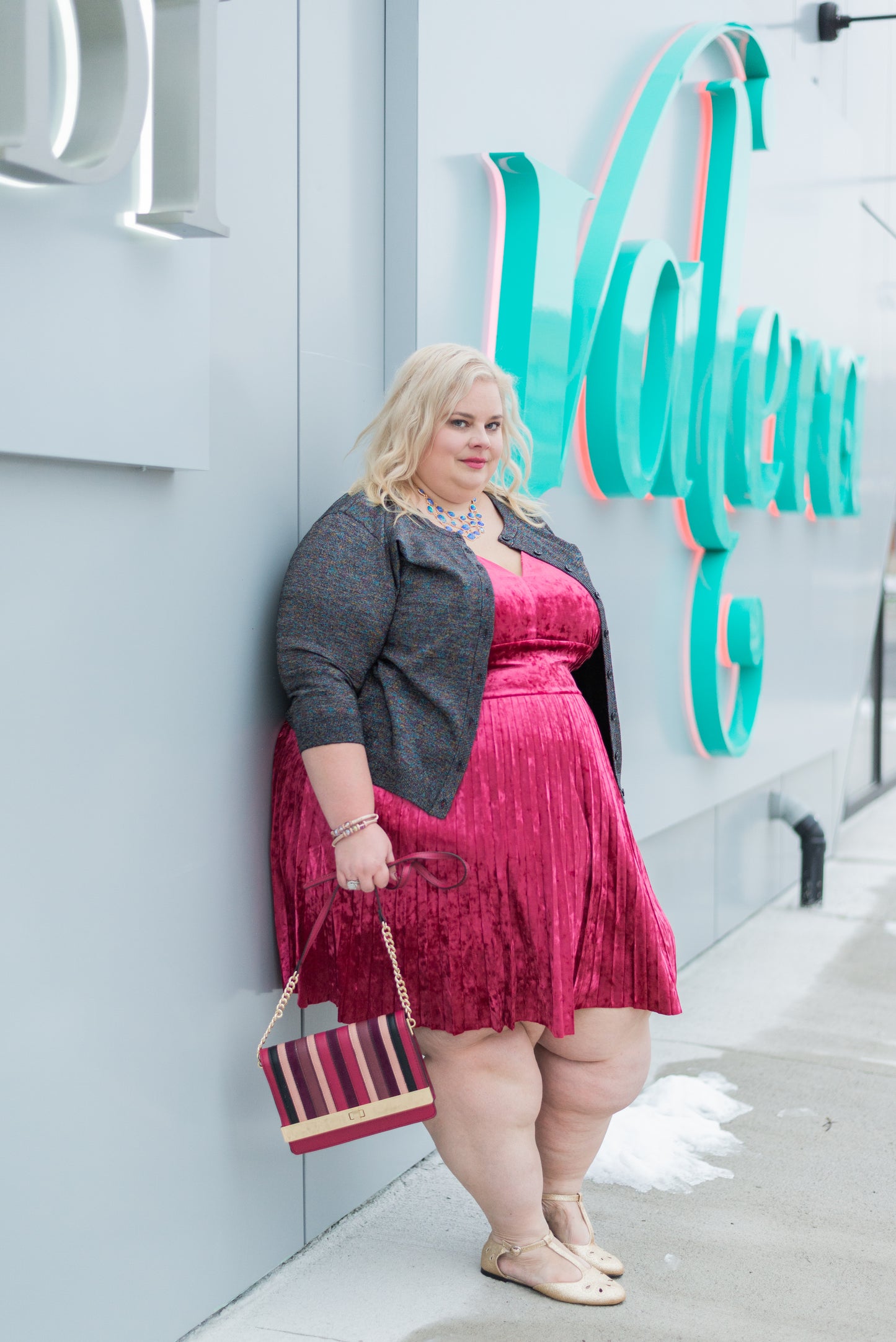 ModCloth Velvet Pleated Dress