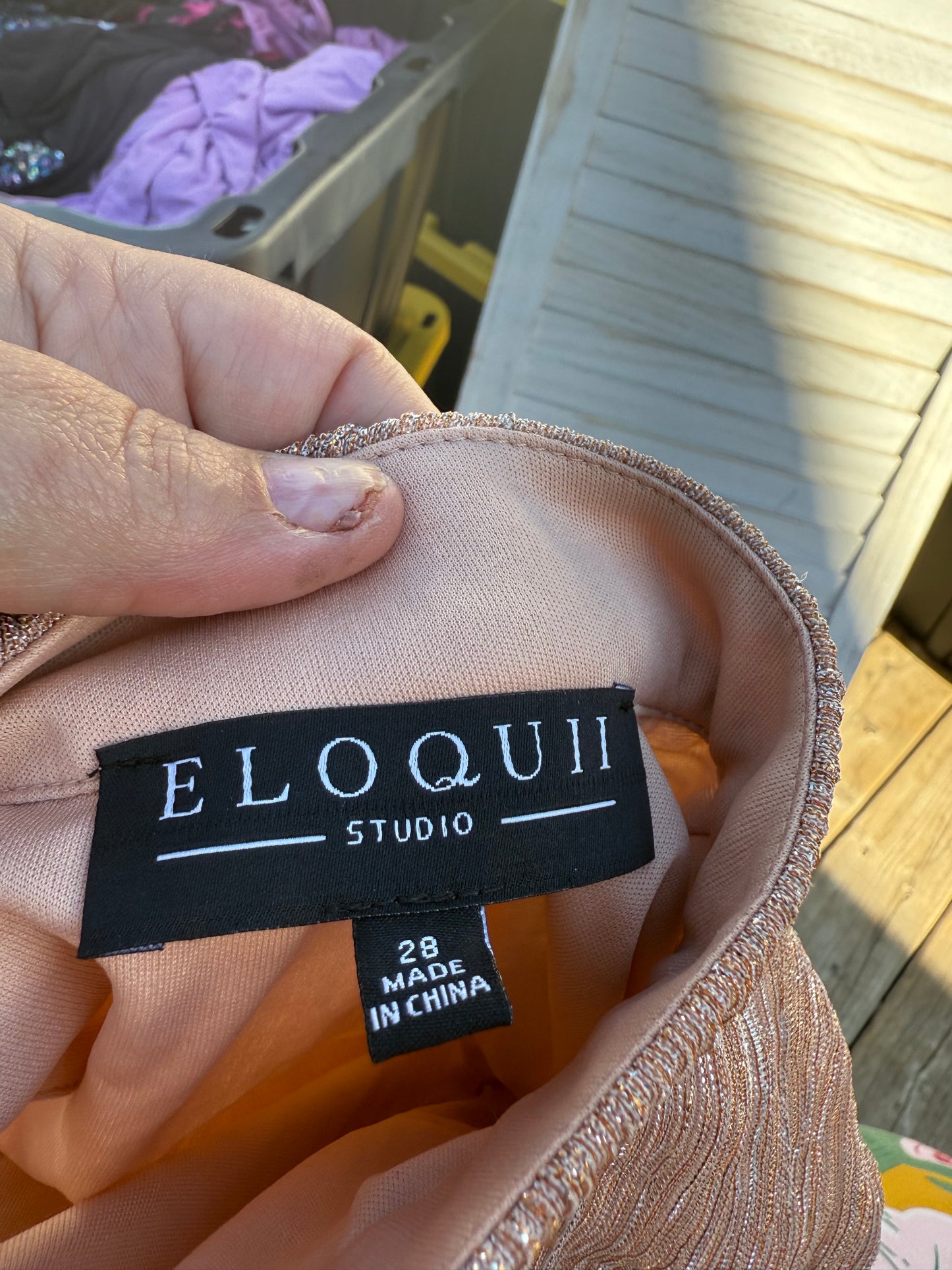 ELOQUII Rose Gold Shimmer Dress