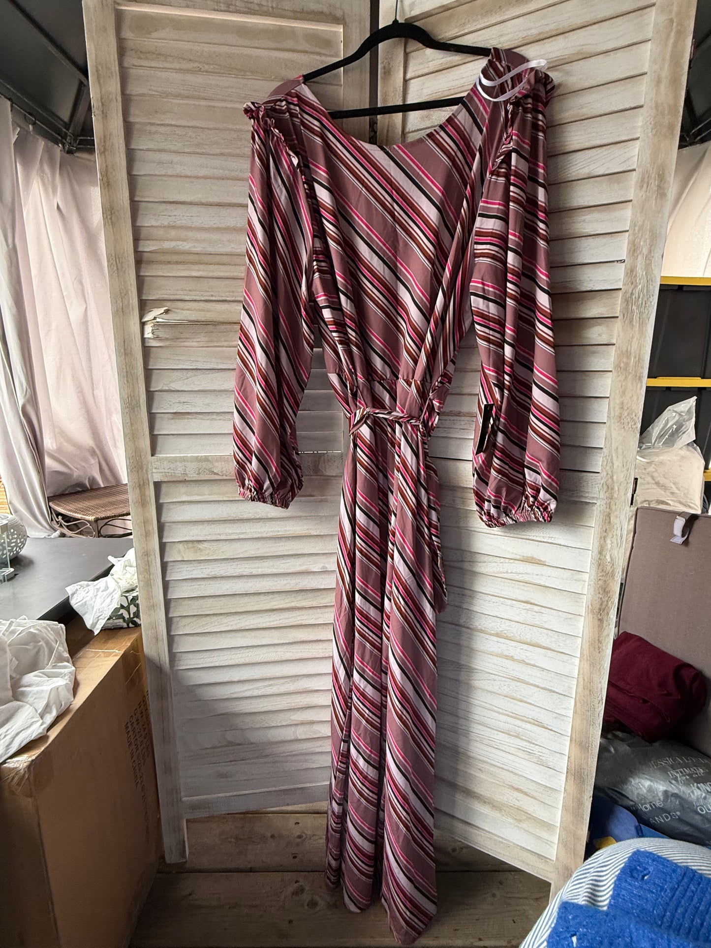 ELOQUII Striped Maxi Dress