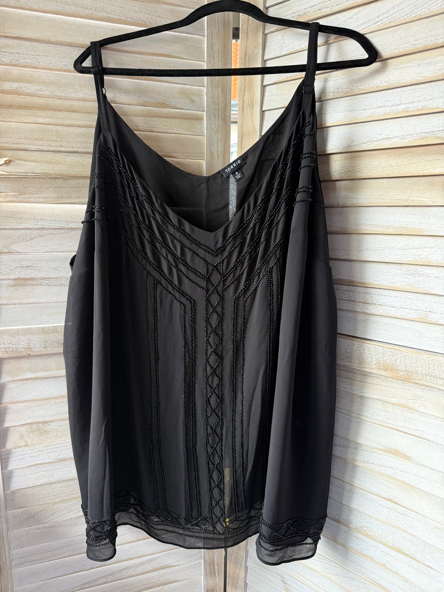 Torrid Black Beaded Tank Blouse