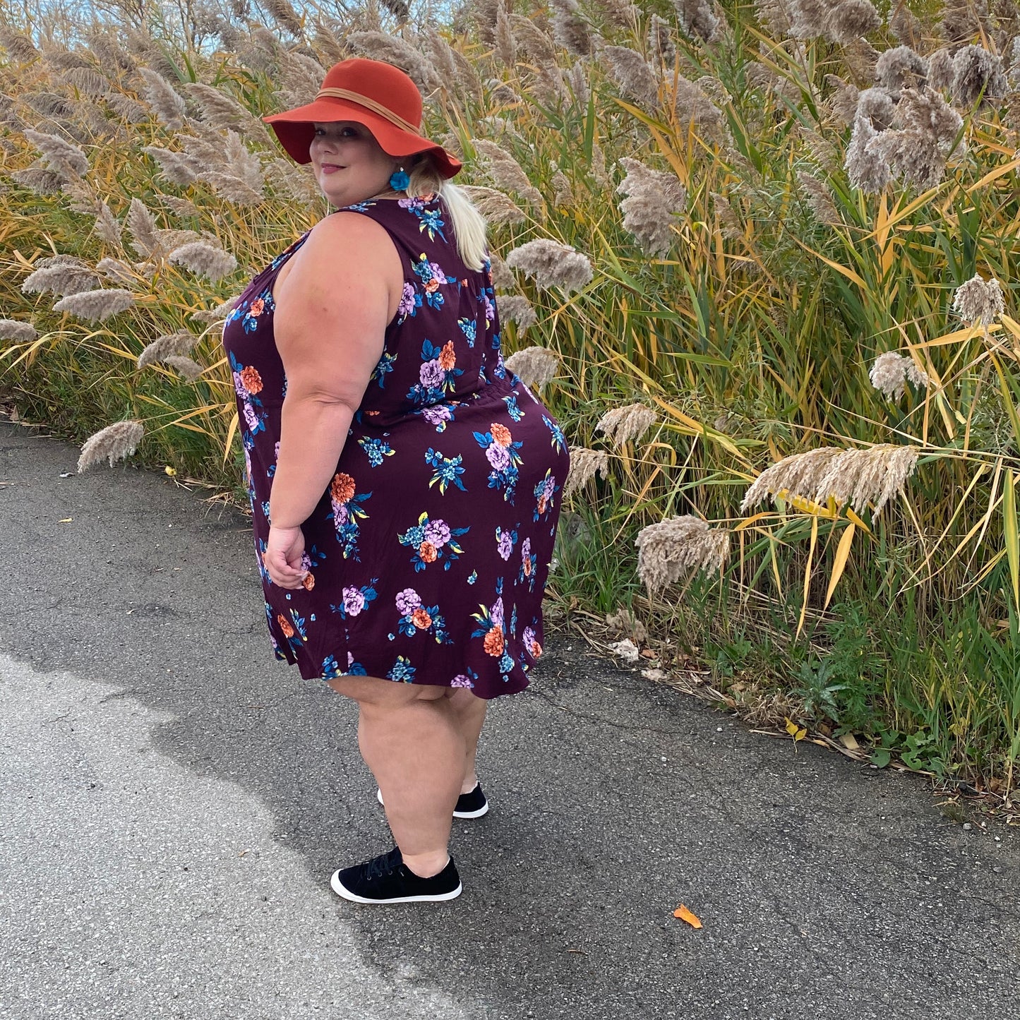 Torrid Burgundy Floral Dress