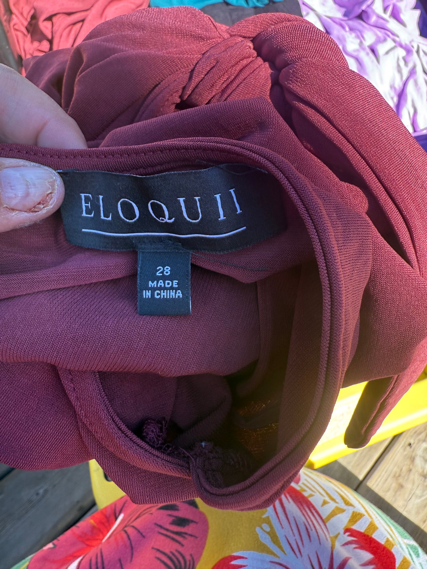 ELOQUII Rust Pleated Maxi Dress