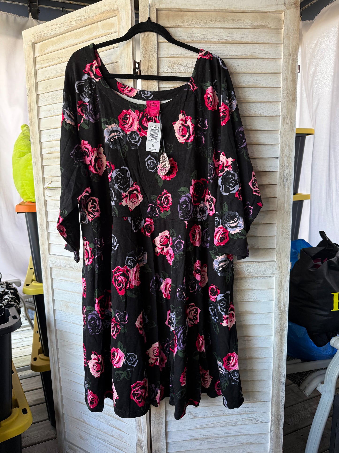 Torrid x Betsey Johnson Black Floral Dress