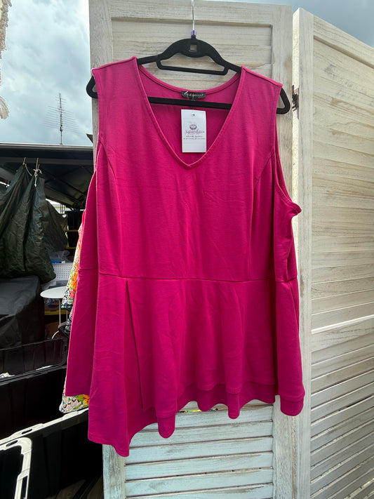 Lane Bryant Pink Peplum Top