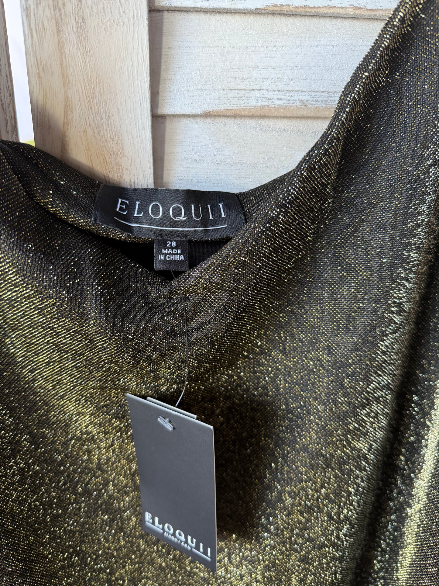 ELOQUII Gold Shimmer Dress