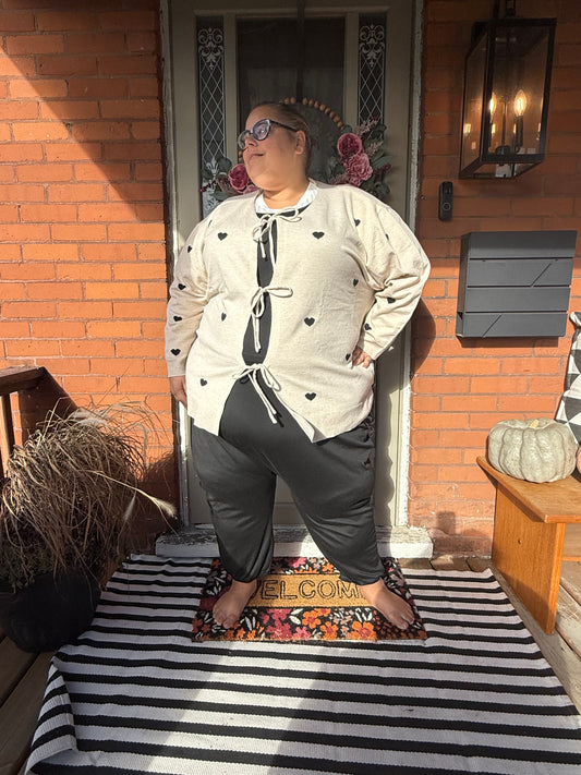 SHEIN Heart Print Cardigan