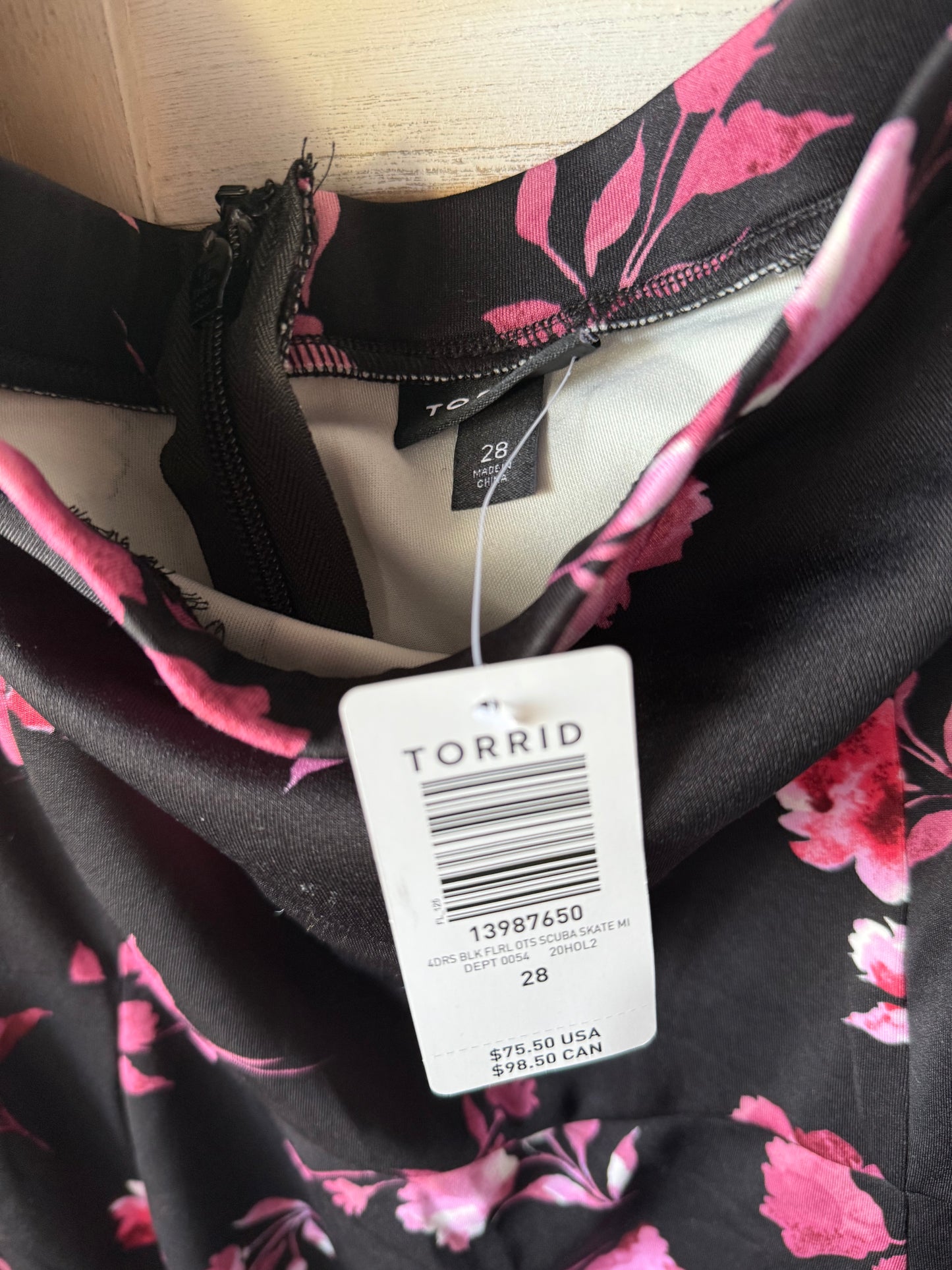 Torrid Black Floral Dress