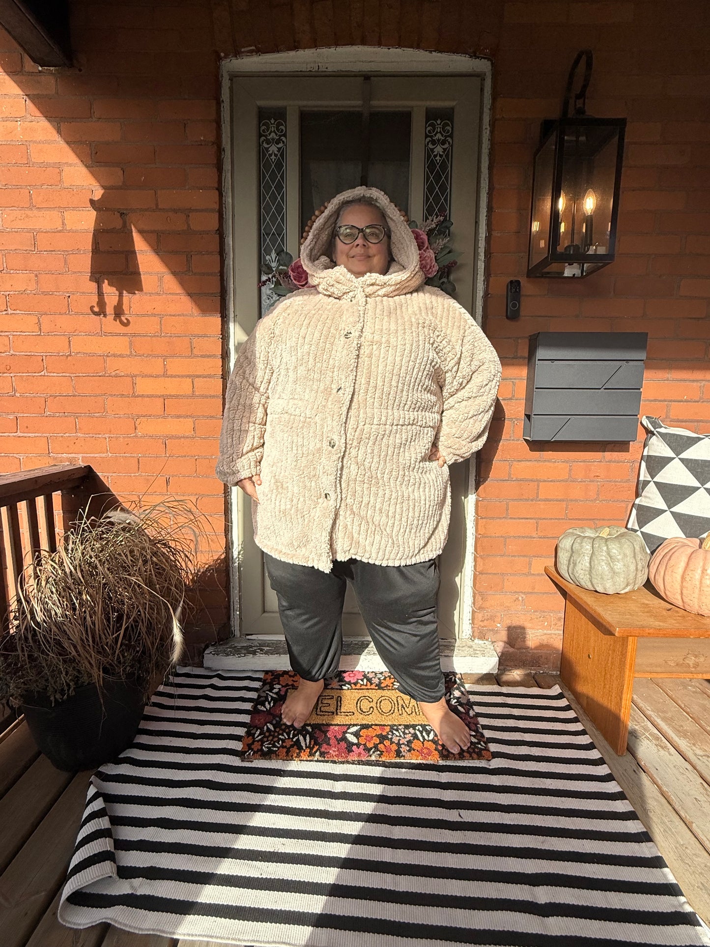 SHEIN Beige Fuzzy Jacket