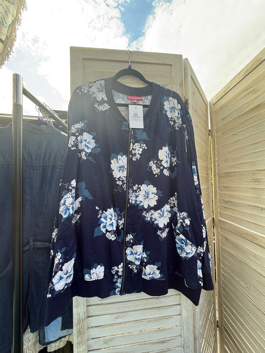 Woman Within Floral Bomber Jacket
