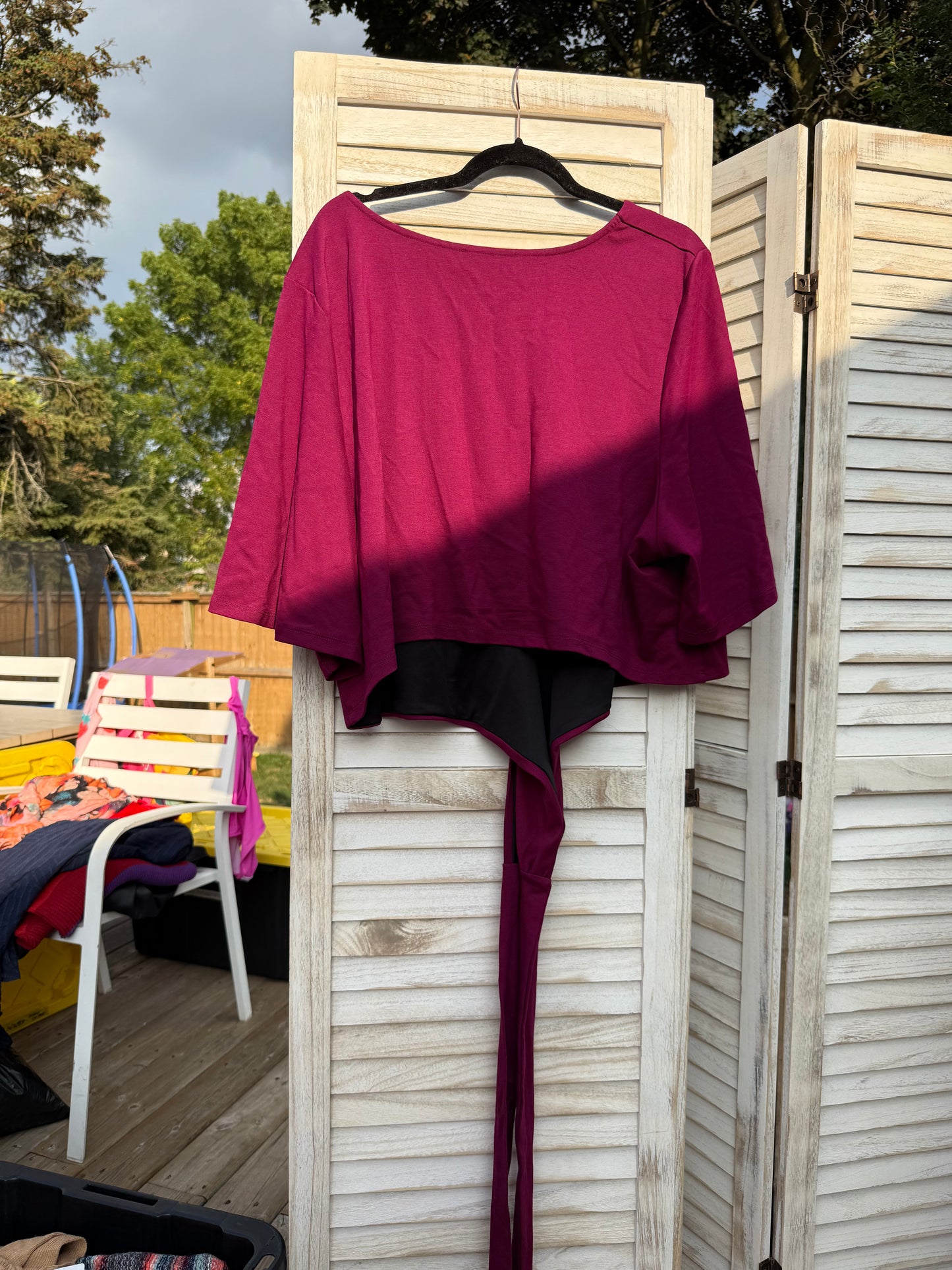 ELOQUII Cropped Raspberry Top