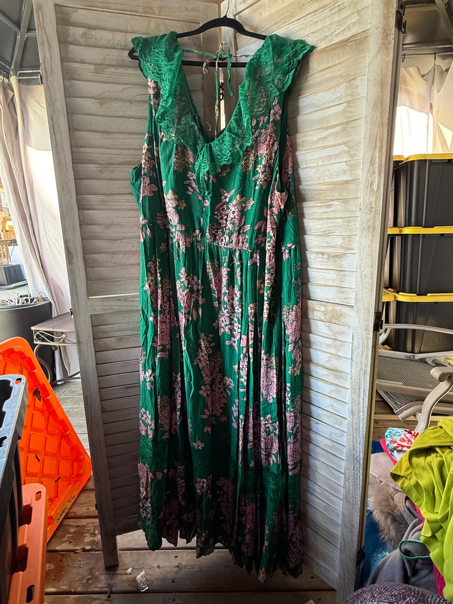 Torrid Green Floral Maxi Dress