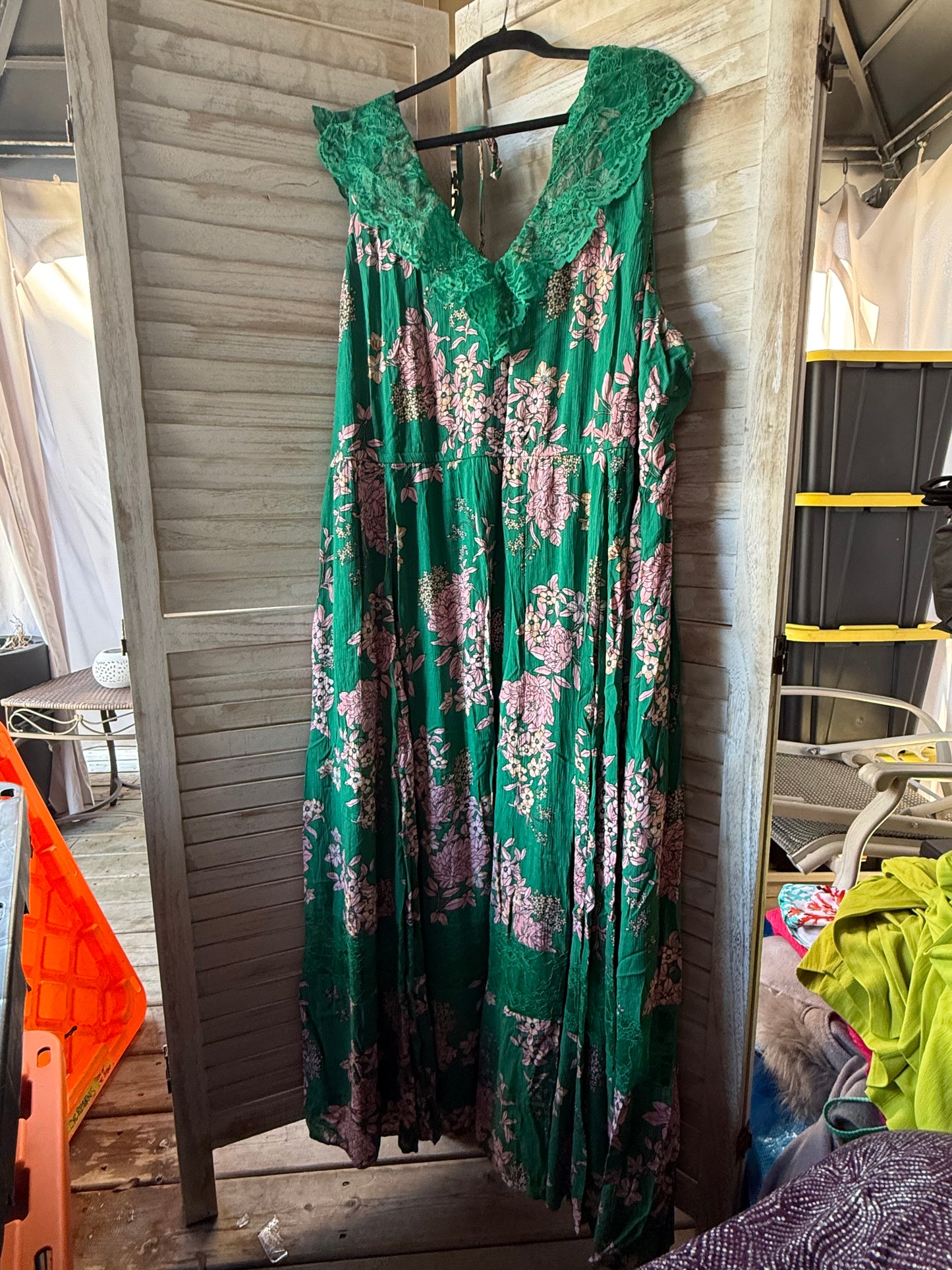 Torrid Green Floral Maxi Dress