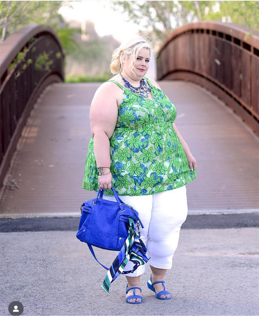 Lane Bryant Green Floral Top