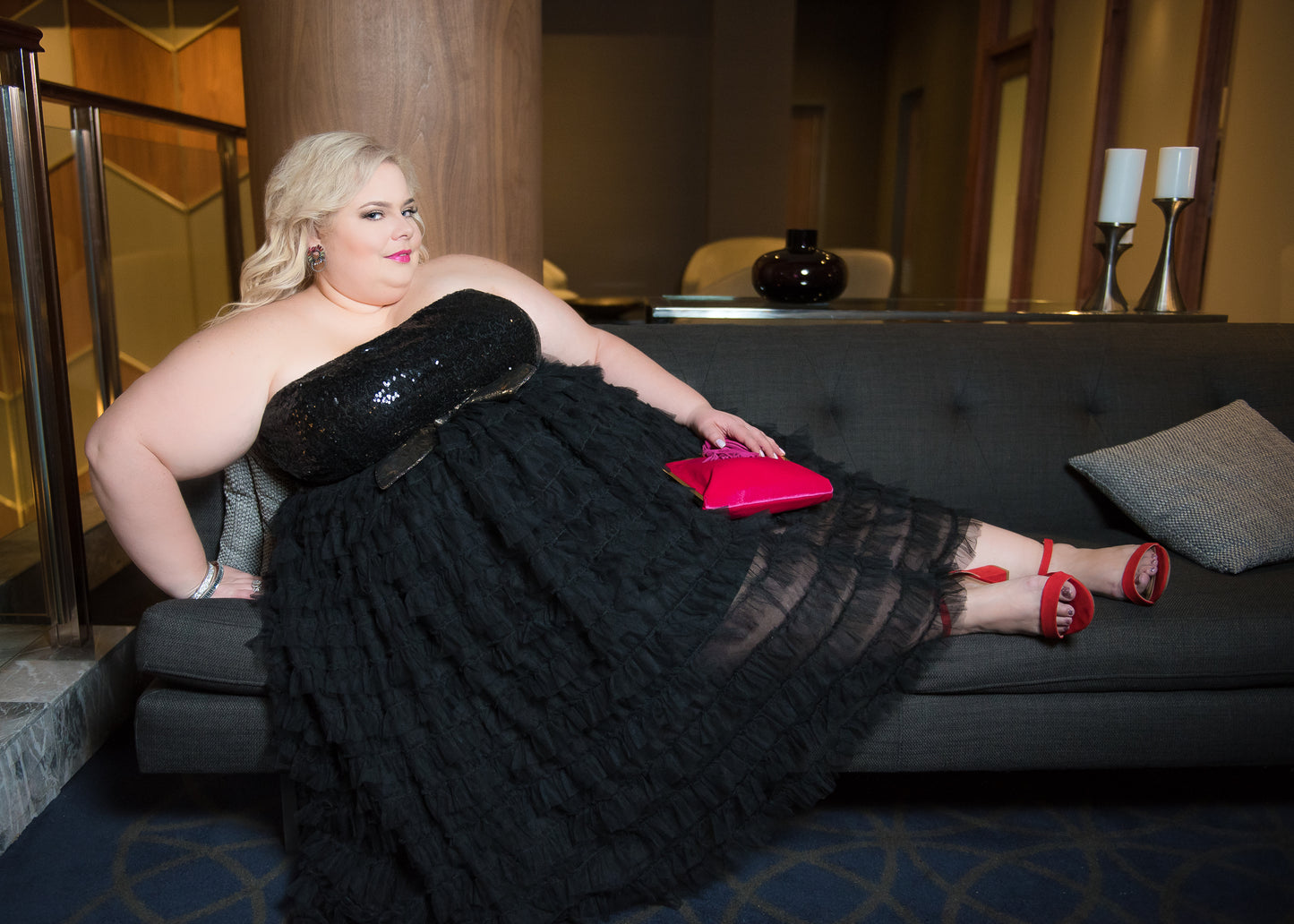 ELOQUII Strapless Tulle Dress