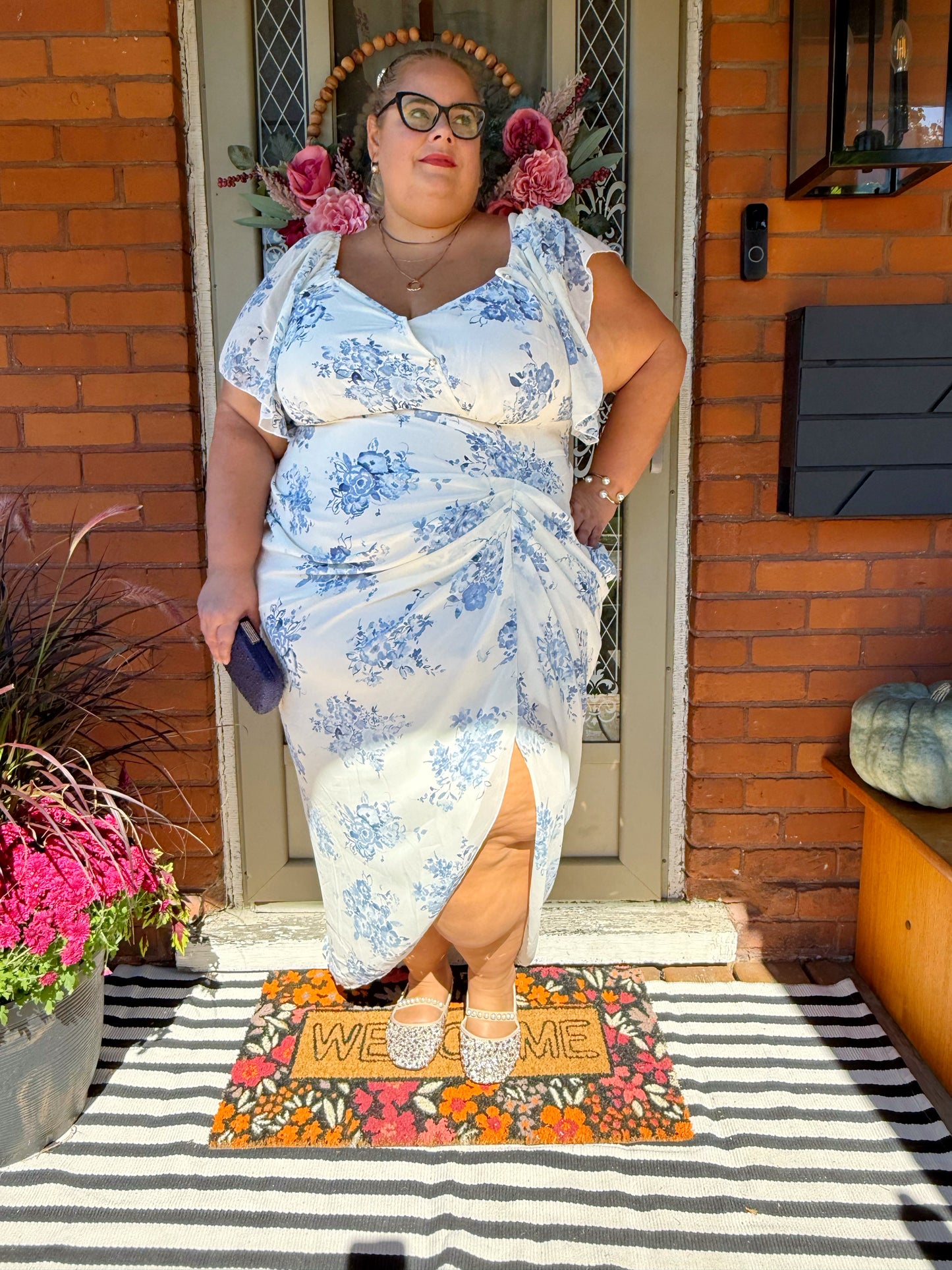 SHEIN Cream Floral Dress