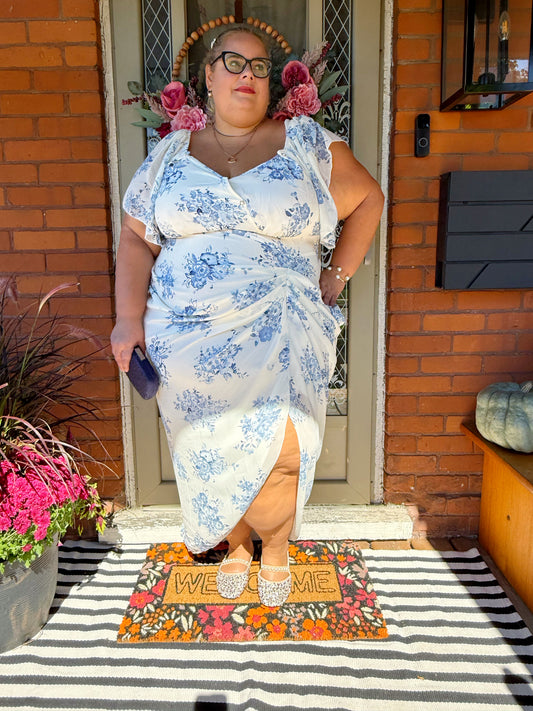 SHEIN Cream Floral Dress