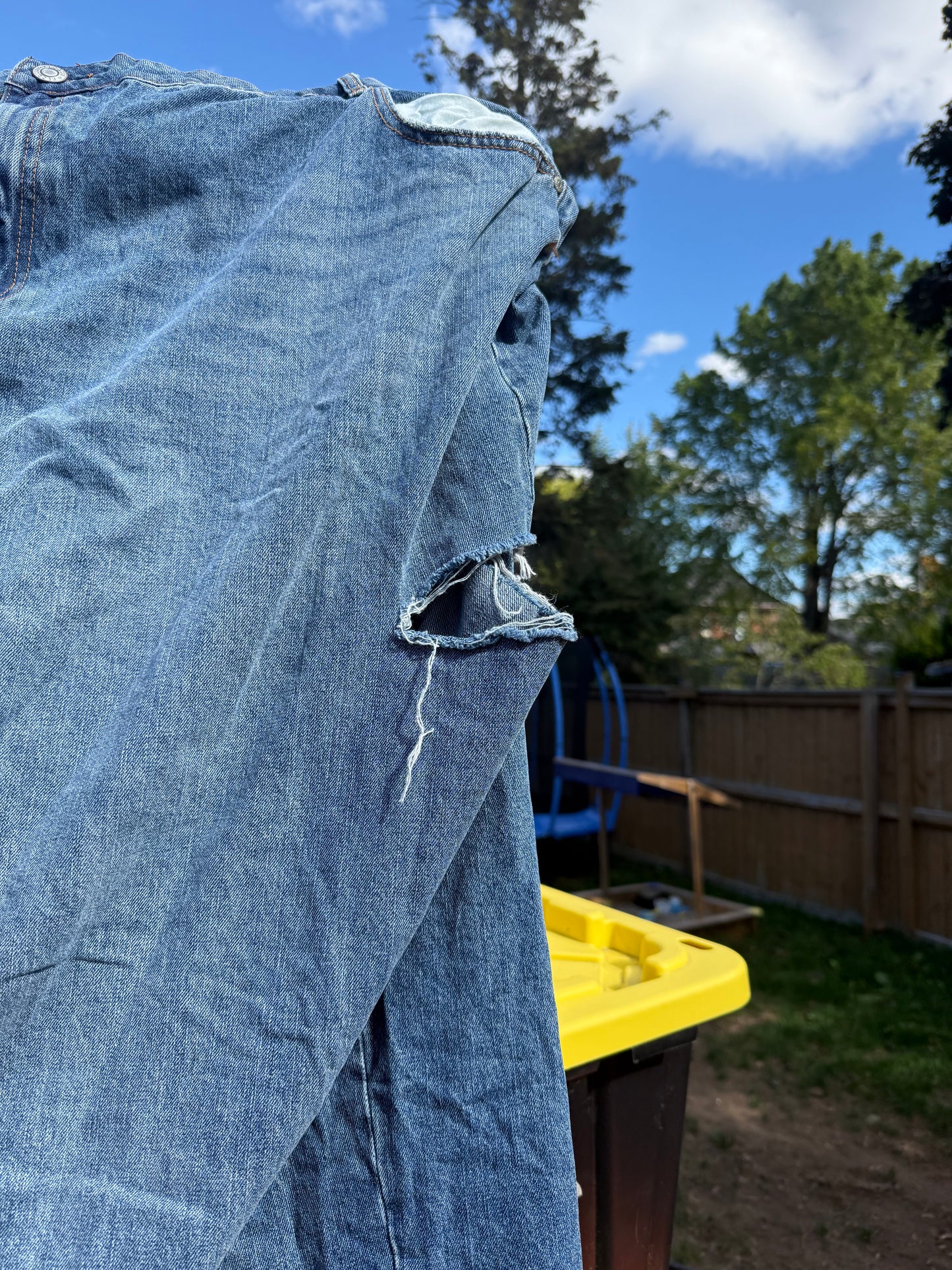 ELOQUII Distressed Wide Leg Jeans