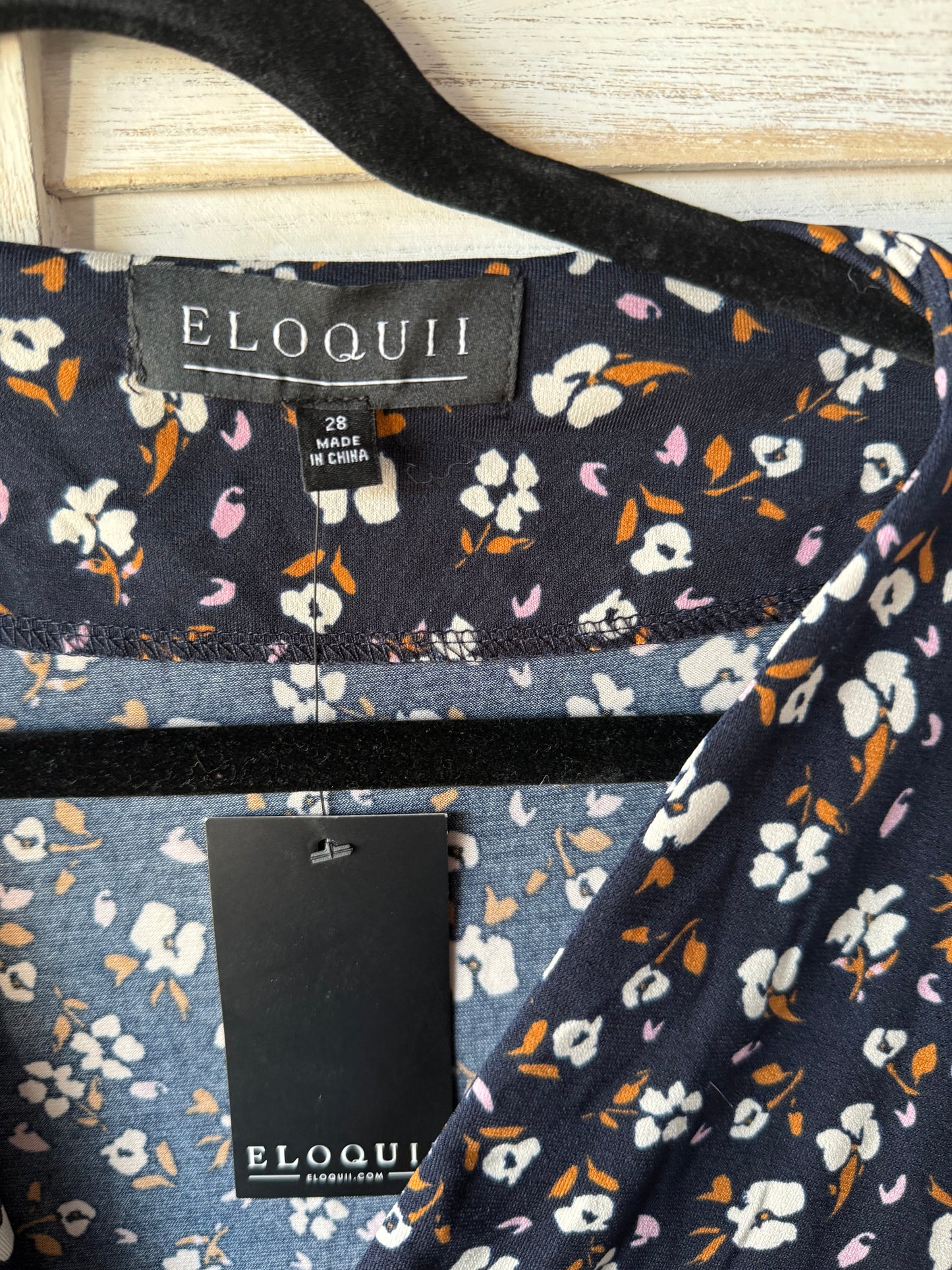 ELOQUII Navy Print Maxi Dress