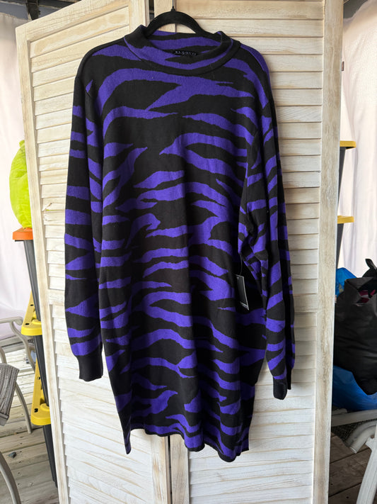 ELOQUII Zebra Print Sweater Dress