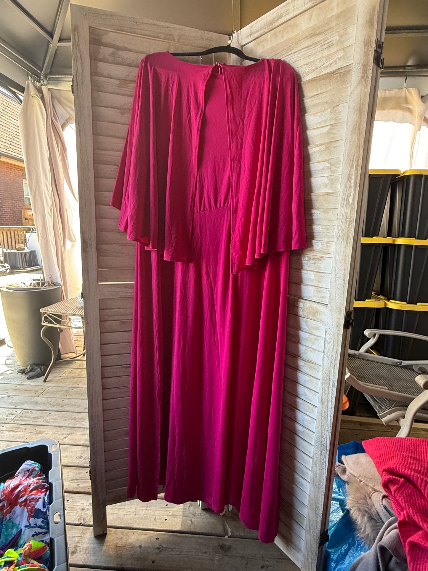 ELOQUII Fuschia Cape Dress