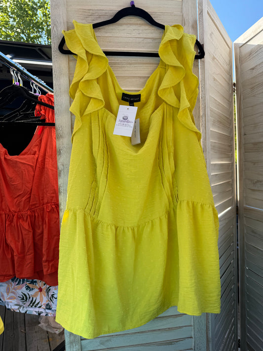 Lane Bryant Yellow Sleeveless Blouse