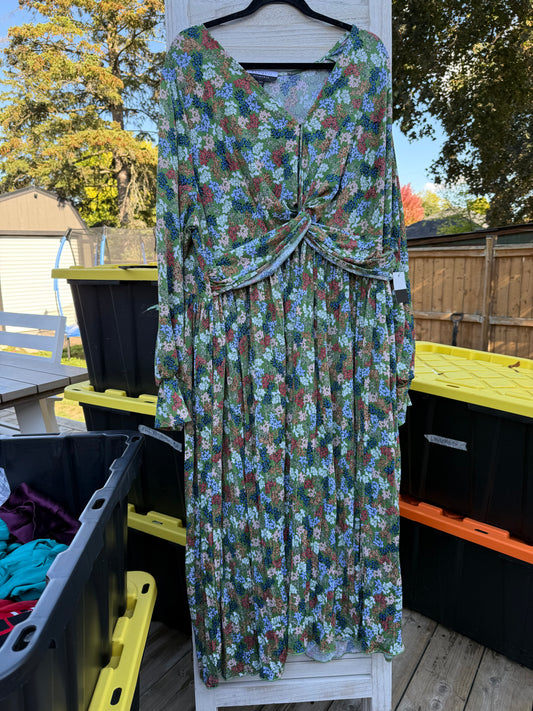 ELOQUII Elements Floral Midi Dress