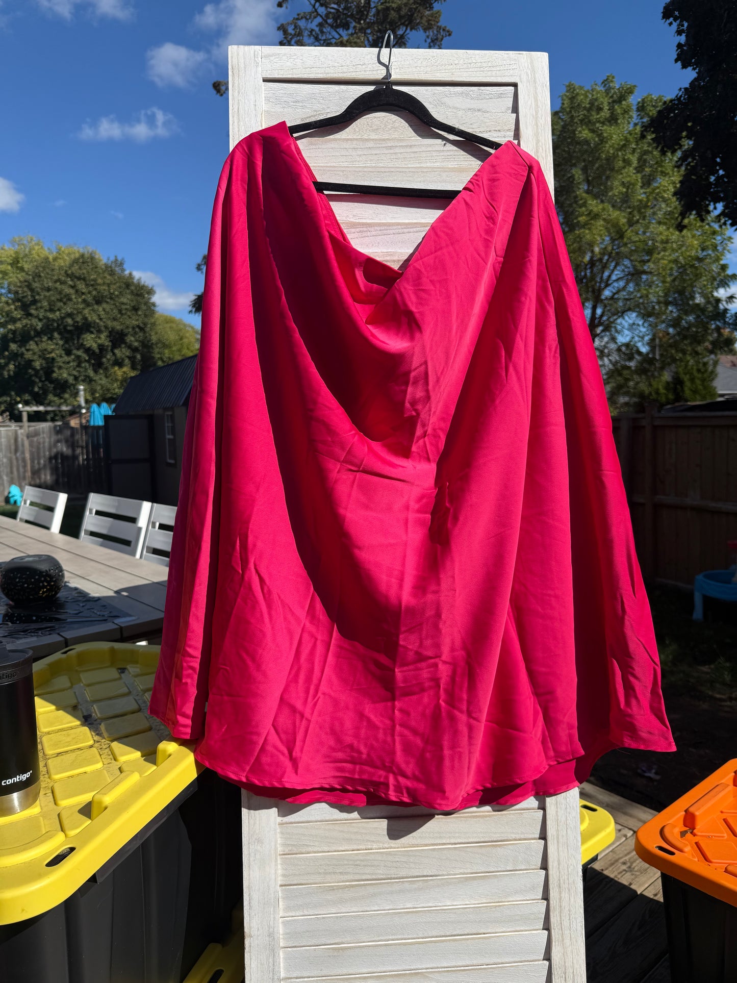 ELOQUII Hot Pink Satin Skirt