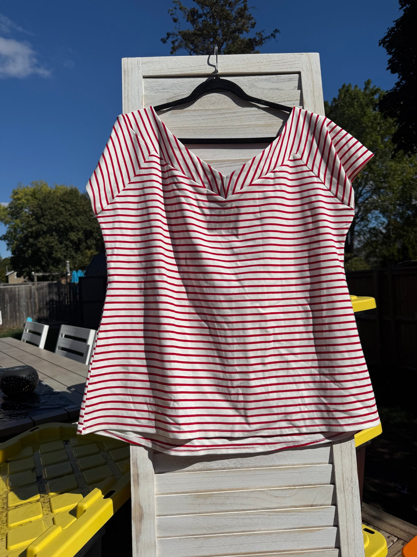 Unique Vintage Red Striped Shirt